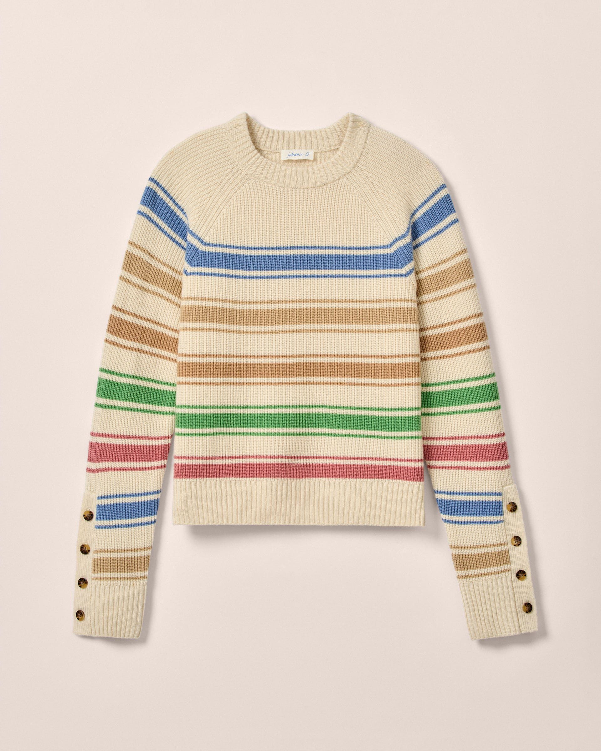 Johnnie-O Kinze Striped Crewneck Sweater Multi