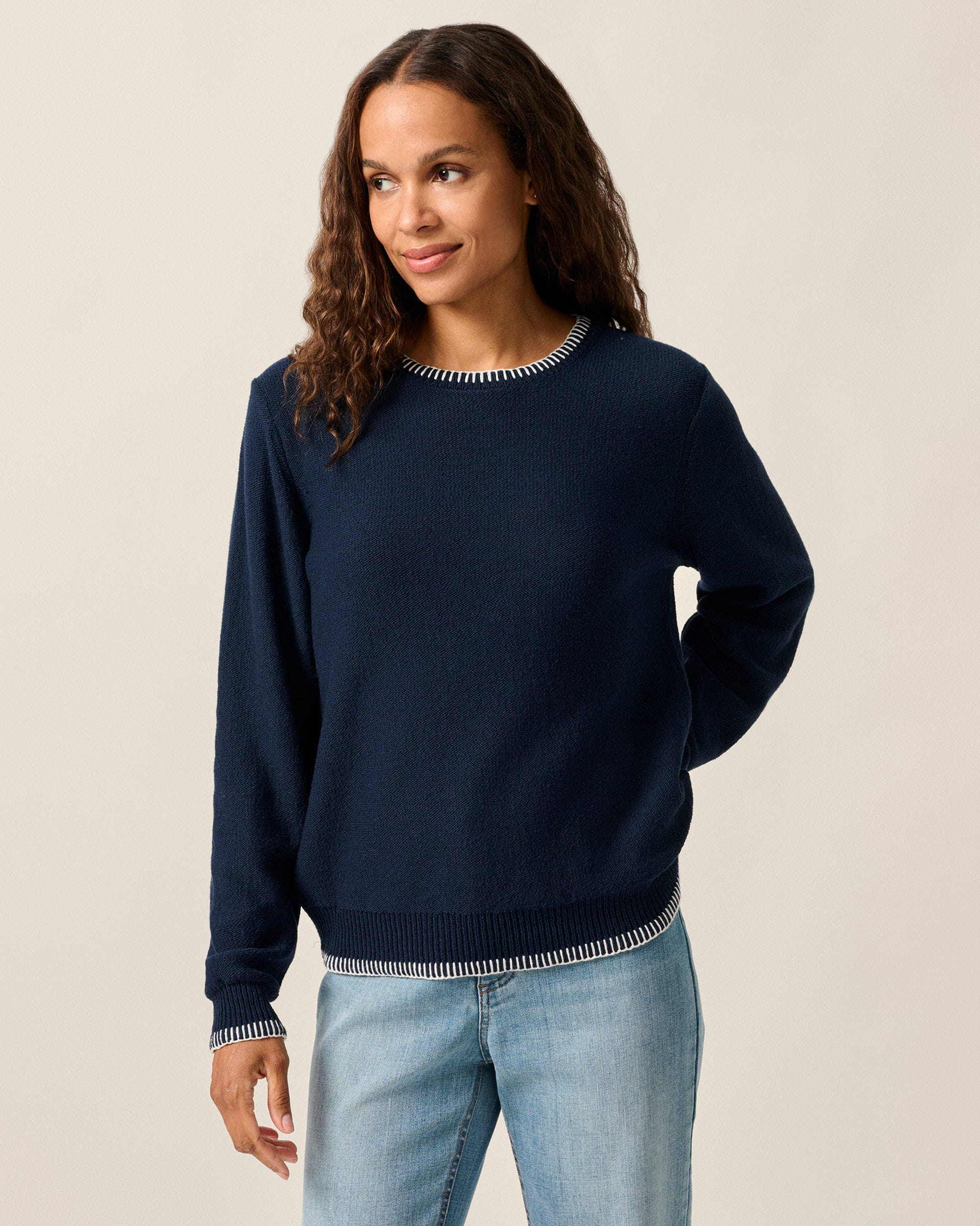 Johnnie-O Blanche Cotton Blend Crewneck Sweater