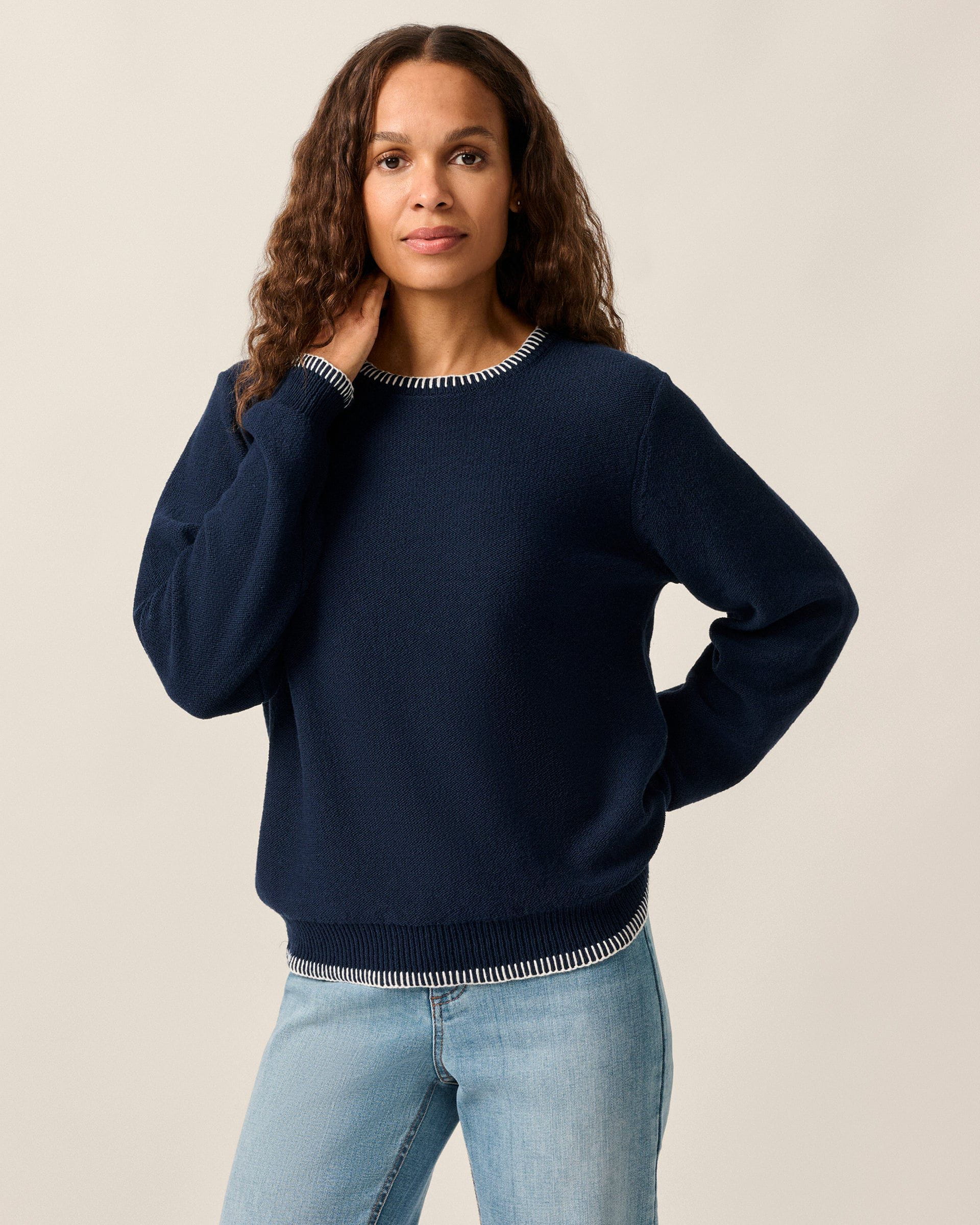Johnnie-O Blanche Cotton Blend Crewneck Sweater