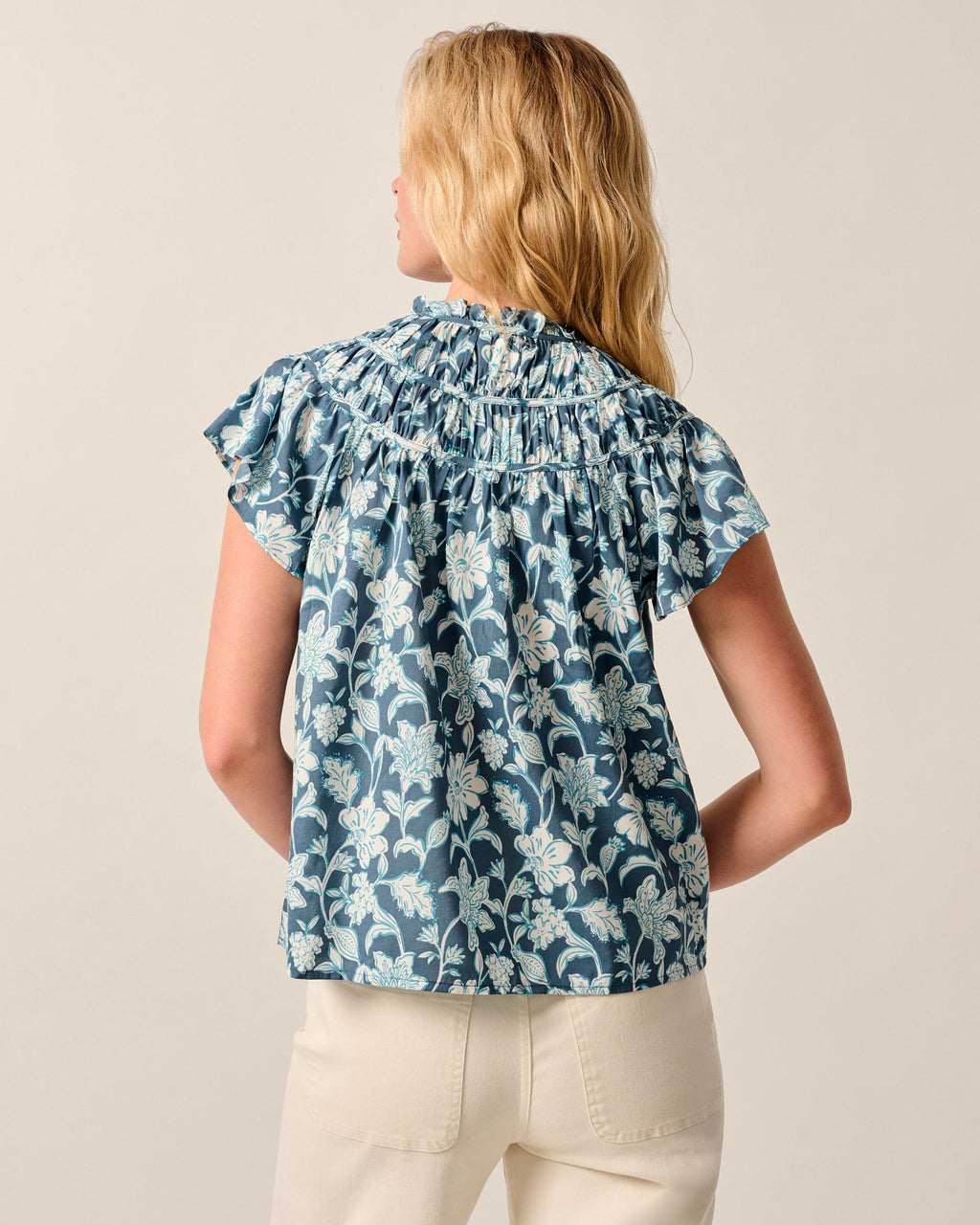 Johnnie-O Coleen Printed Blouse, Bering Sea