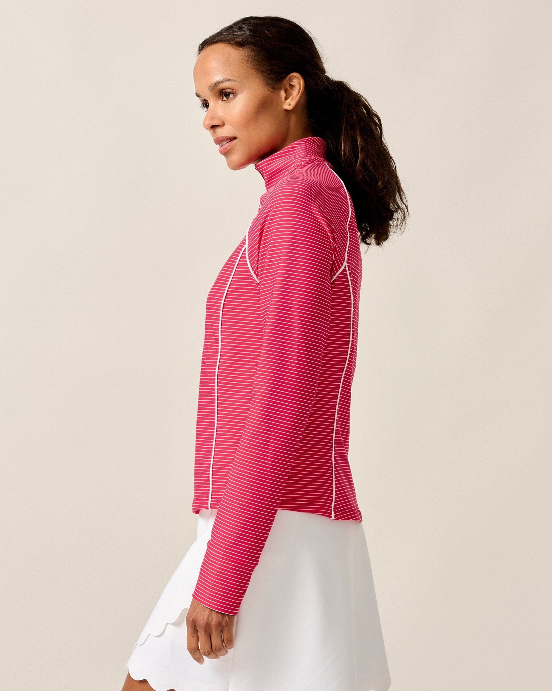 Johnnie-O Jasmine Performance 1/4 Zip Pullover, Raspberry Wine