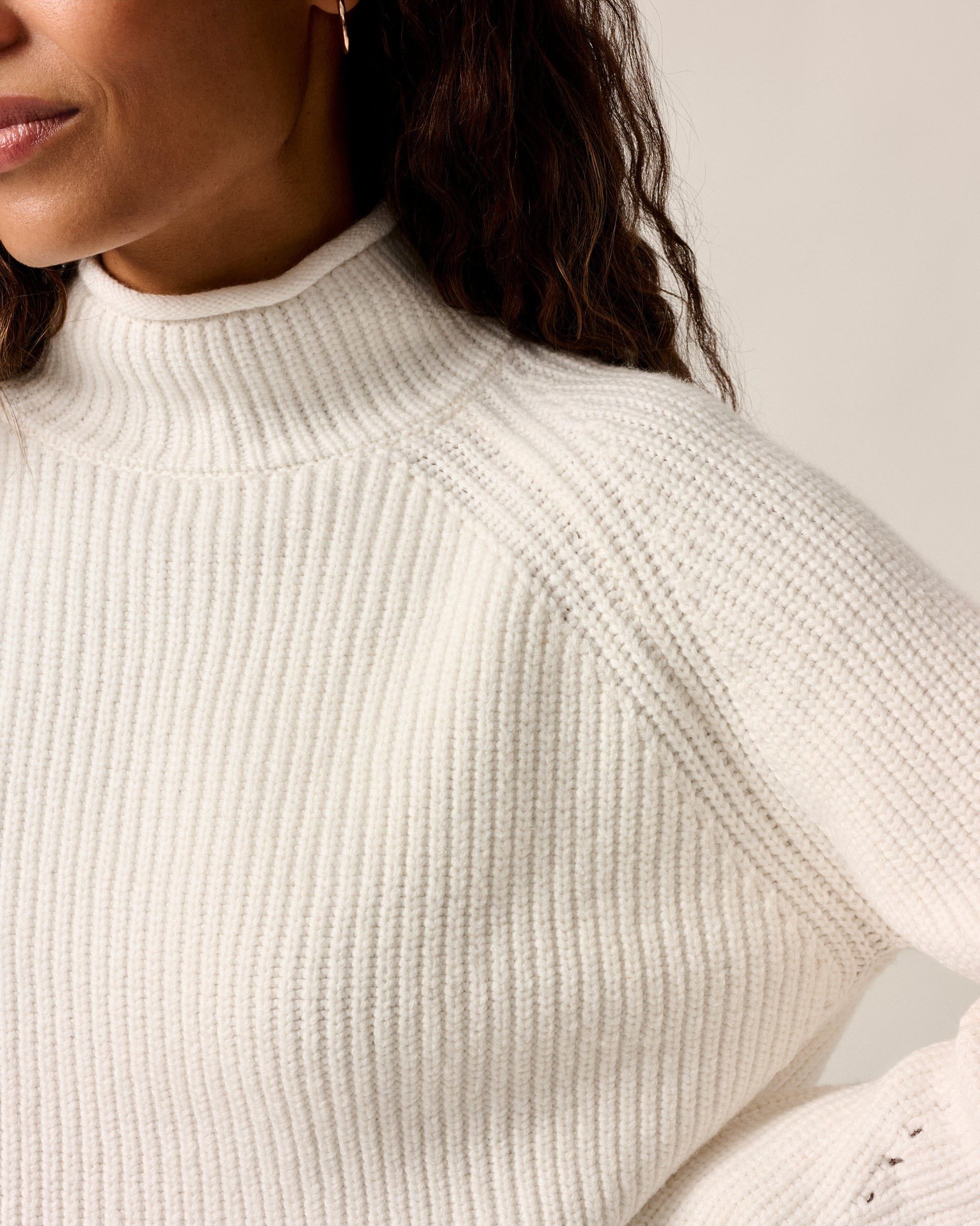 Johnnie-O Joyce Mock Neck Sweater, Vanilla