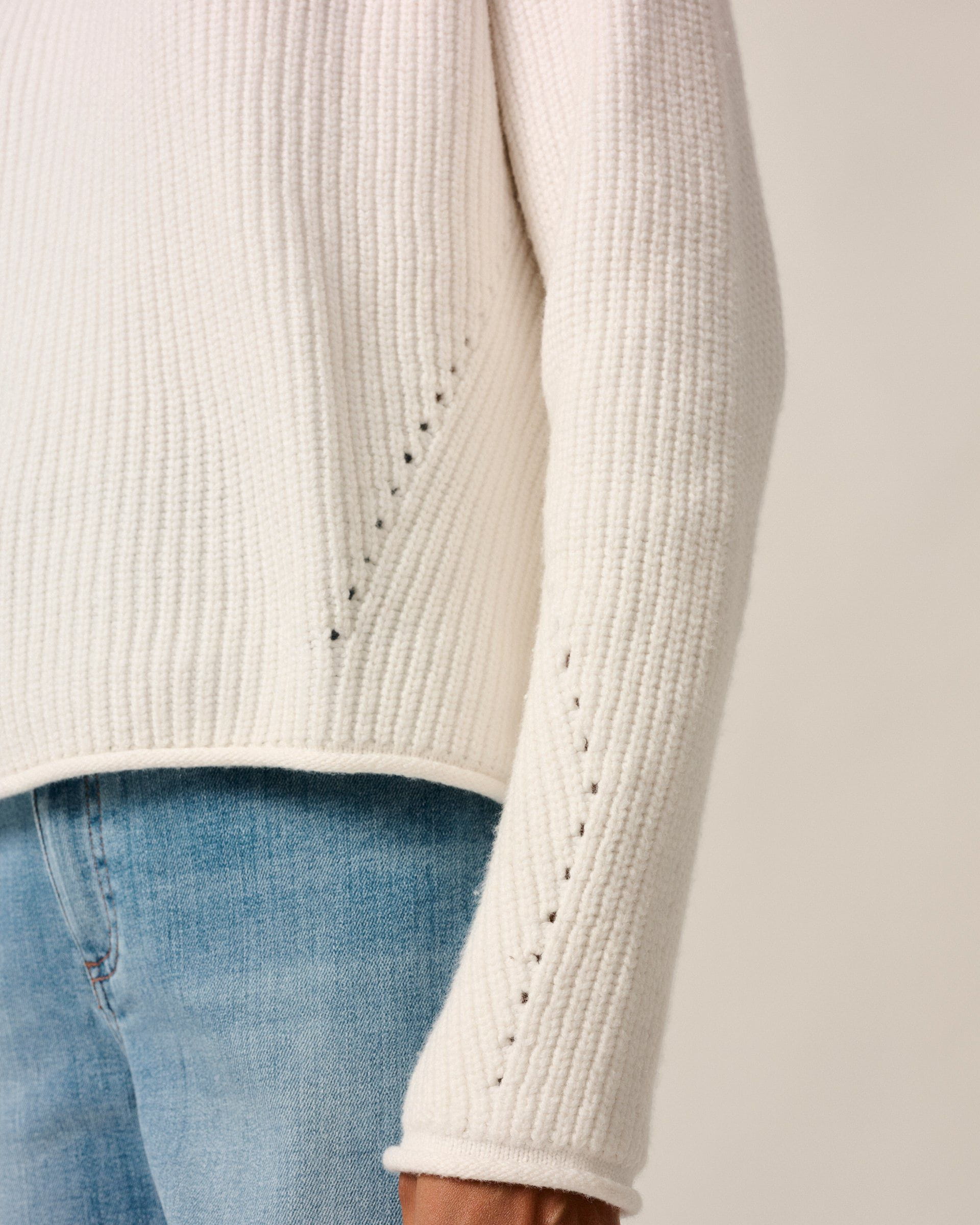 Johnnie-O Joyce Mock Neck Sweater, Vanilla