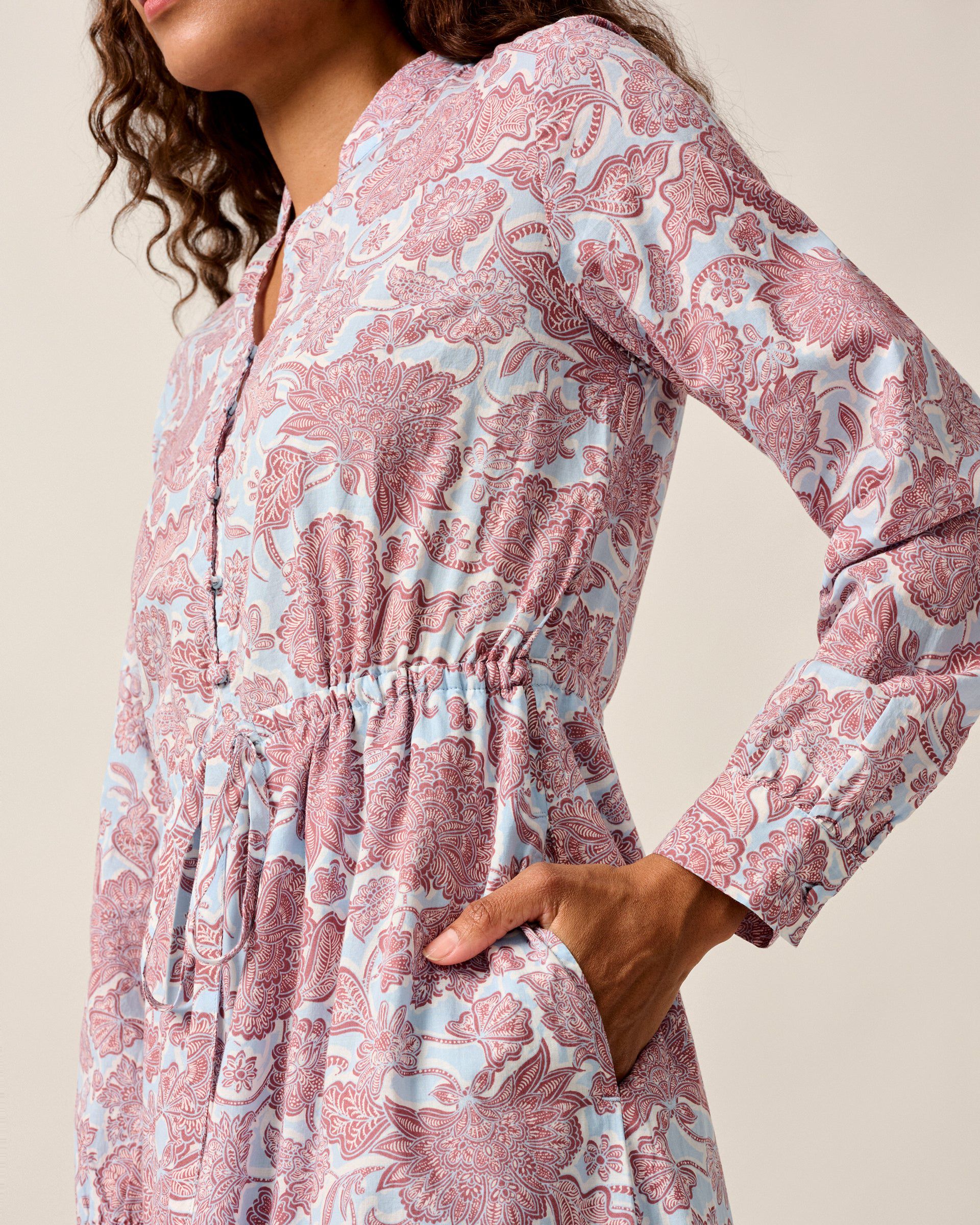 Johnnie-O Juliett Floral Cinch Waist Dress Ash Rose