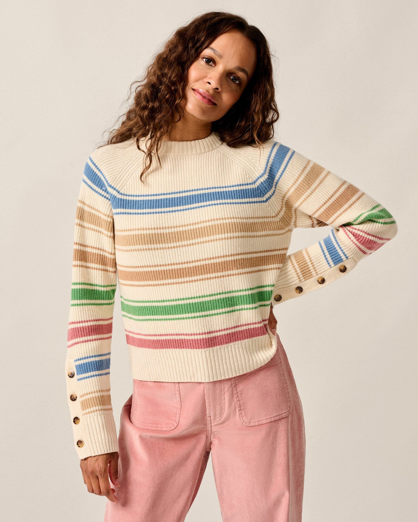 Johnnie-O Kinze Striped Crewneck Sweater