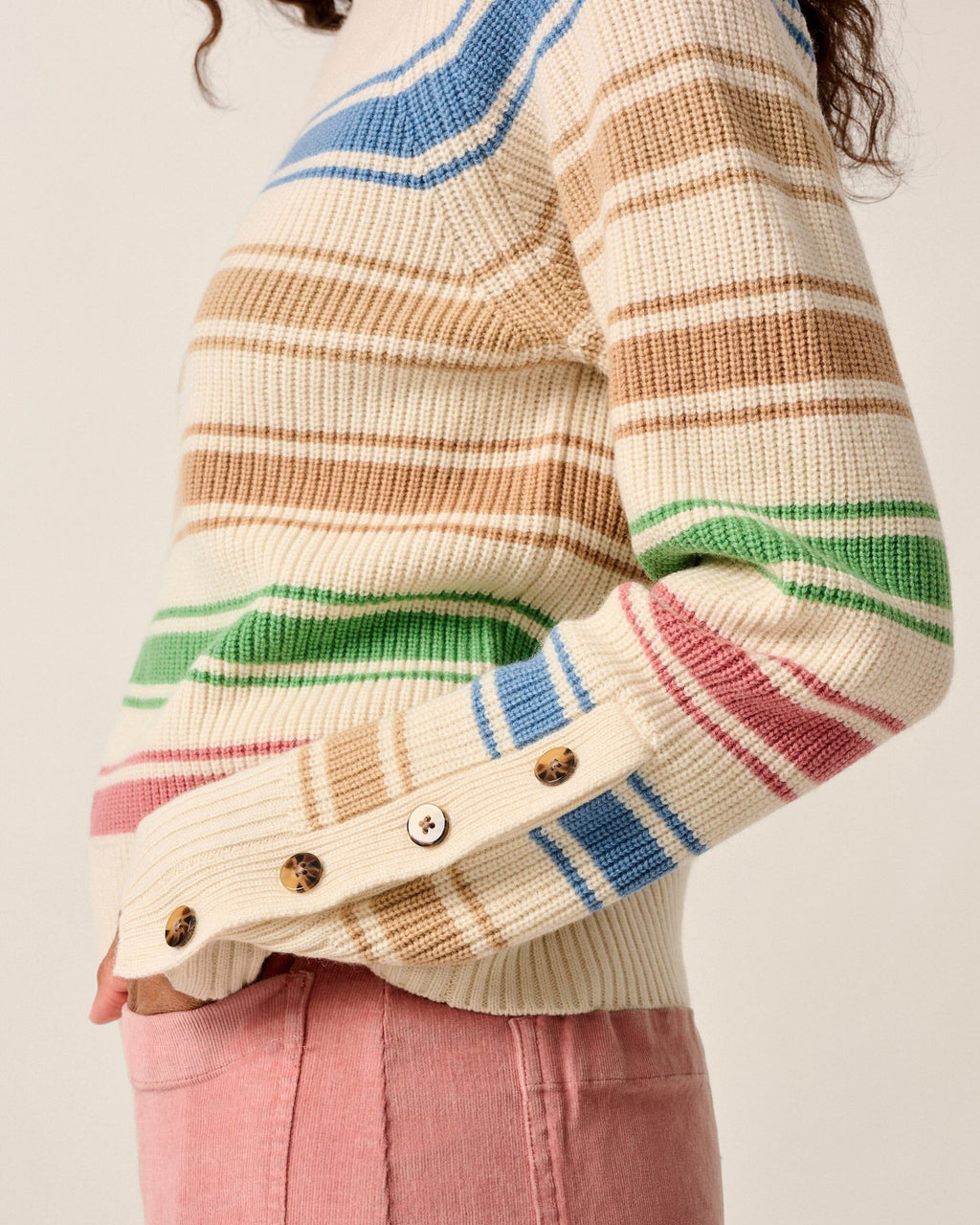 Johnnie-O Kinze Striped Crewneck Sweater Multi