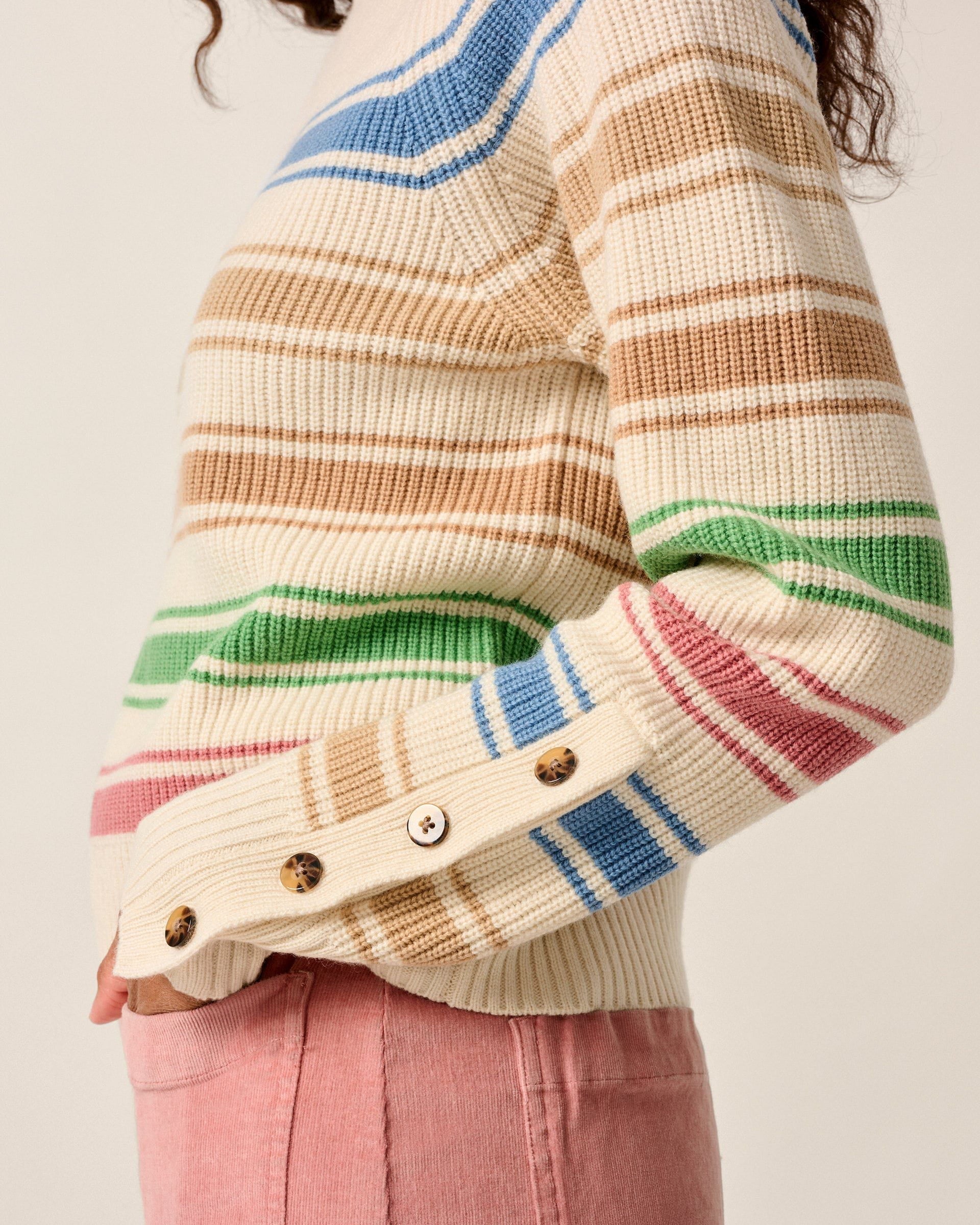 Johnnie-O Kinze Striped Crewneck Sweater Multi