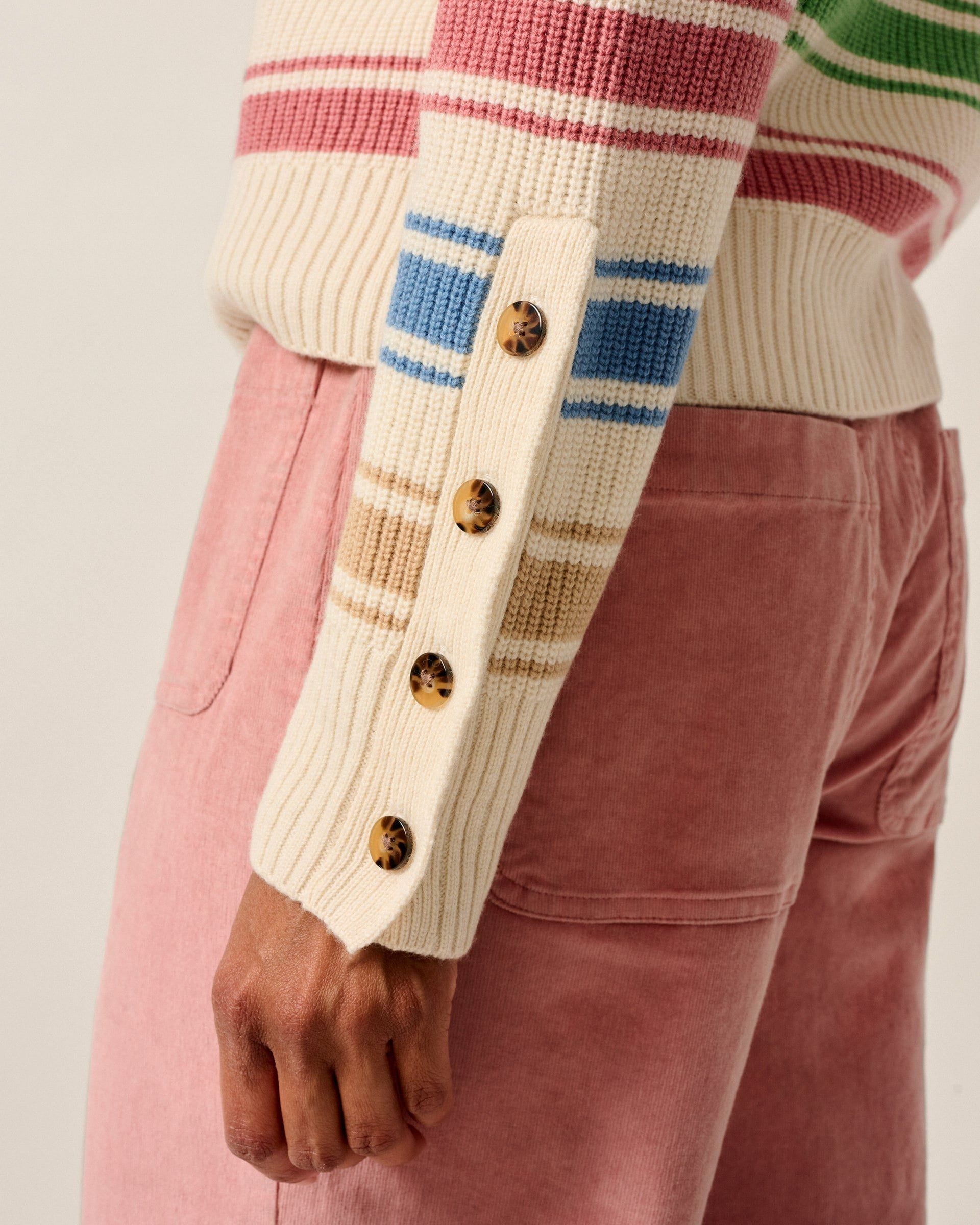 Johnnie-O Kinze Striped Crewneck Sweater Multi