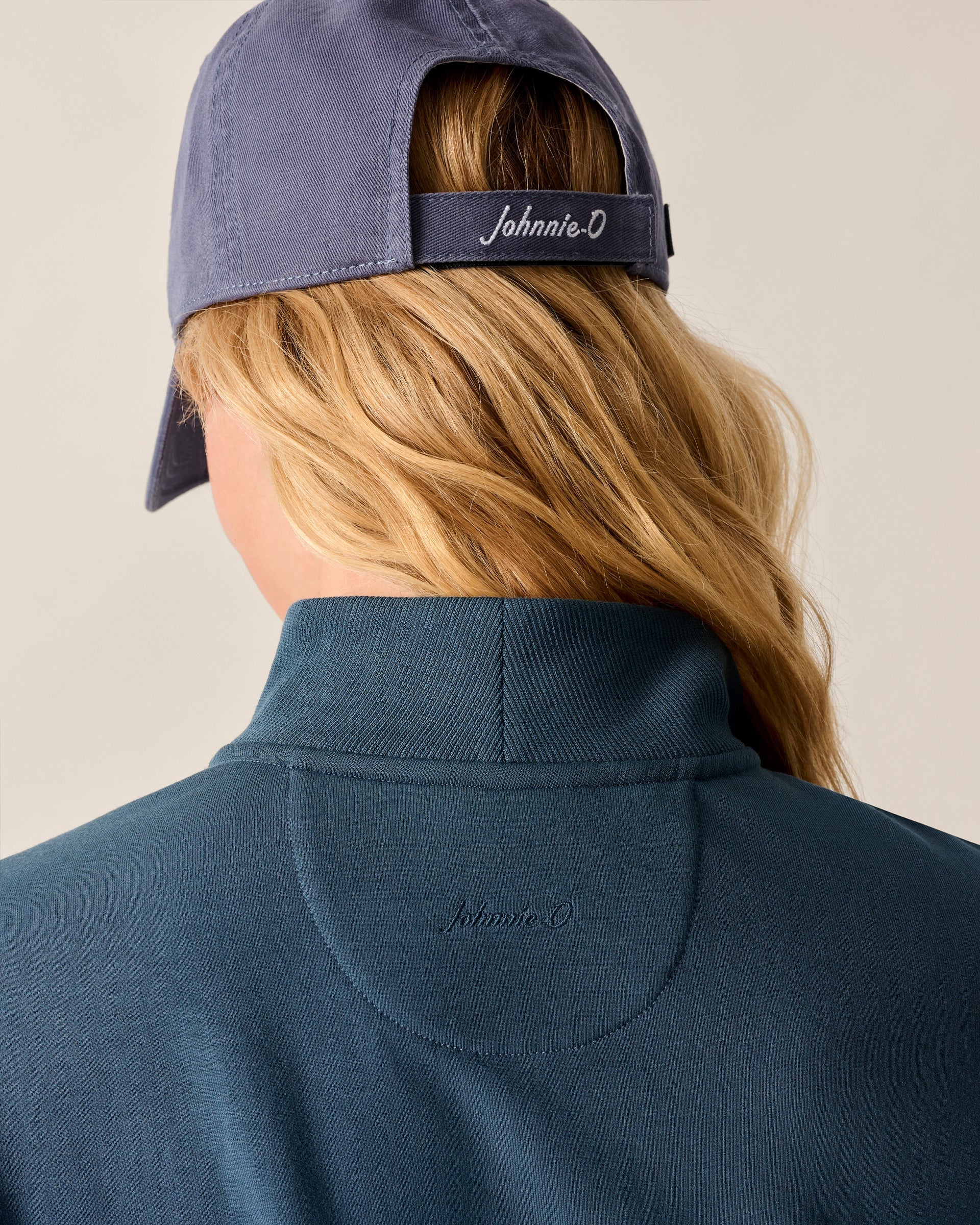 Johnnie-O Naomi Rib Knit 1/4 Zip Pullover, Bering Sea
