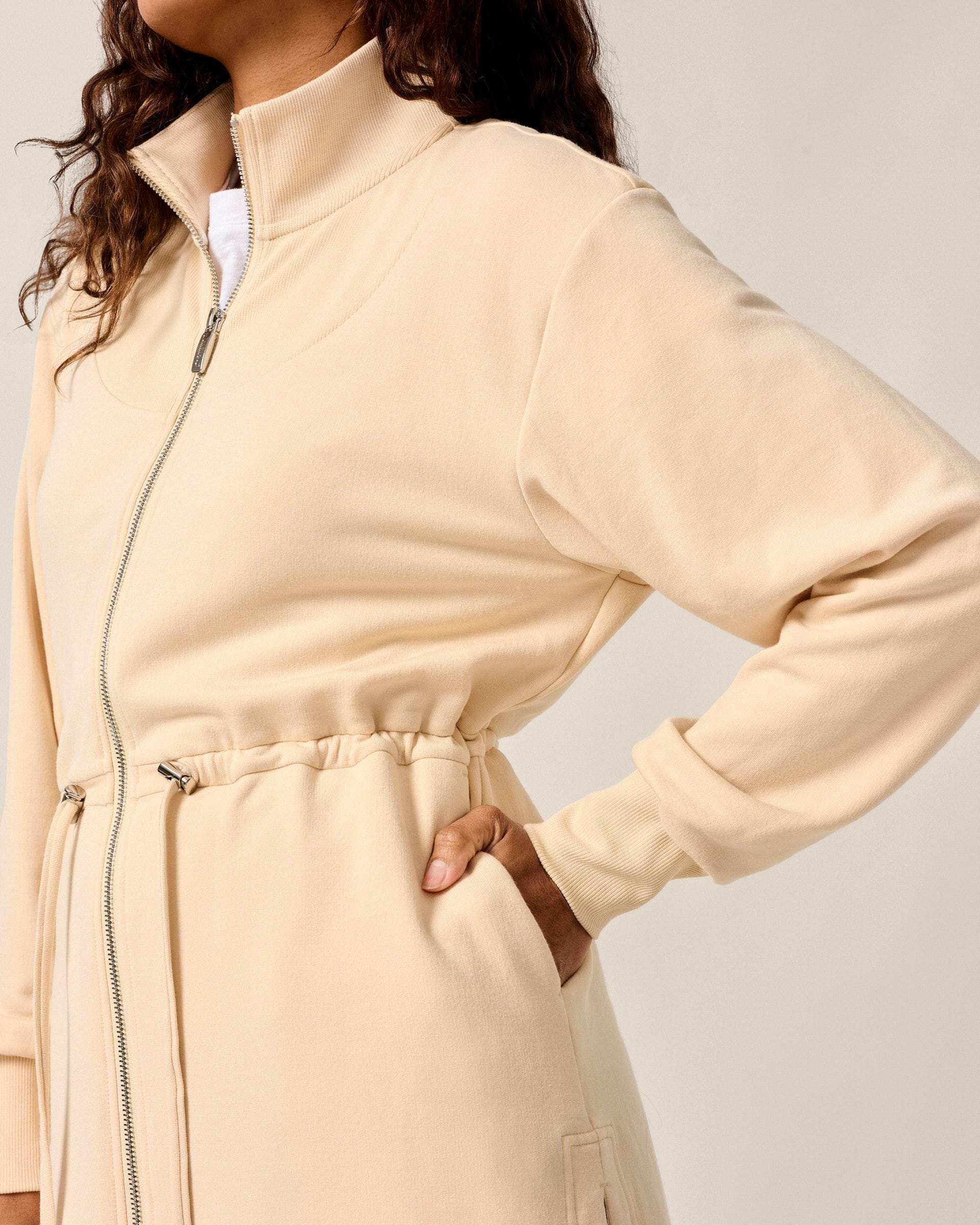 Johnnie-O Wilow Full Zip Cinch Waist Jacket, Oatmeal