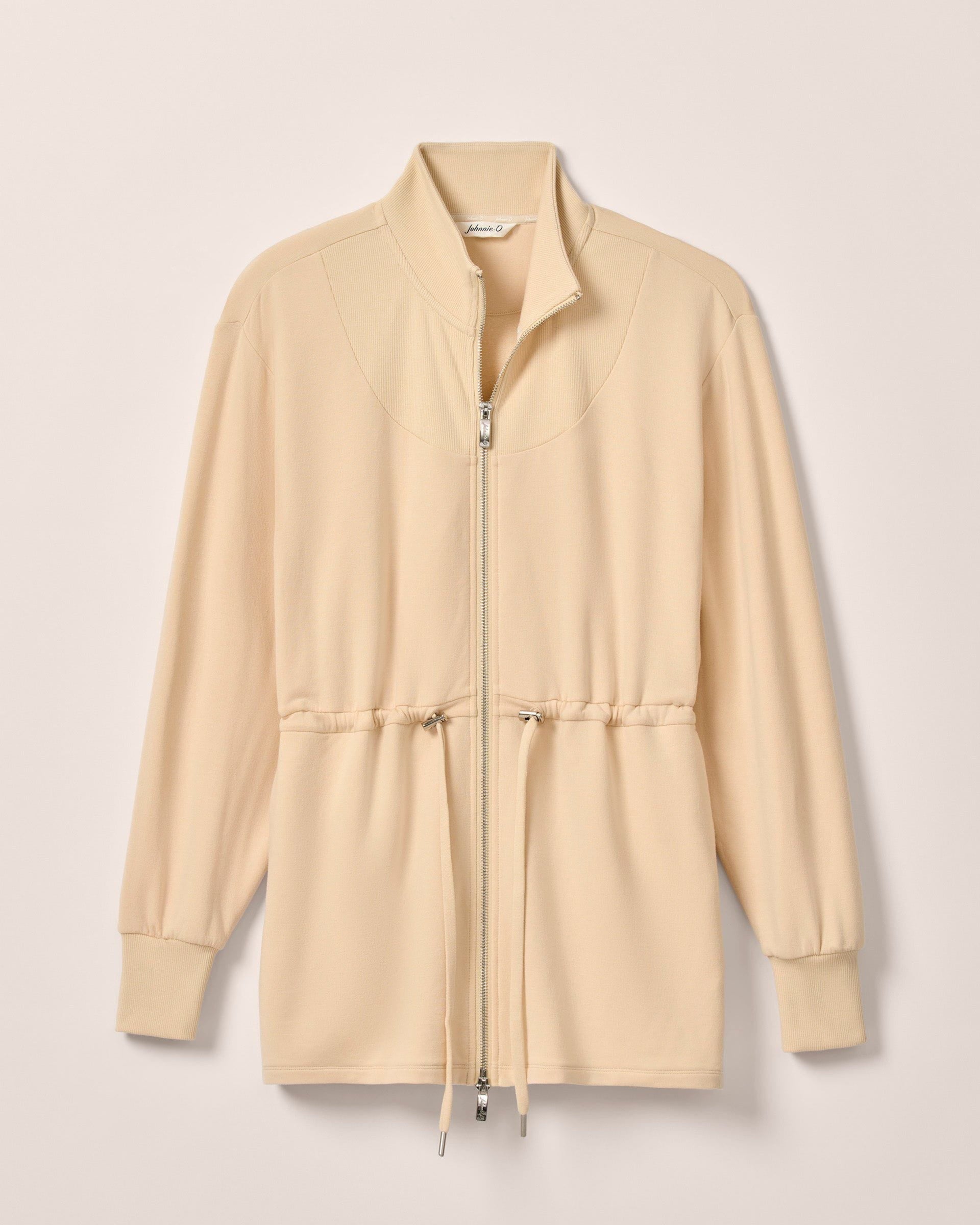 Johnnie-O Wilow Full Zip Cinch Waist Jacket, Oatmeal