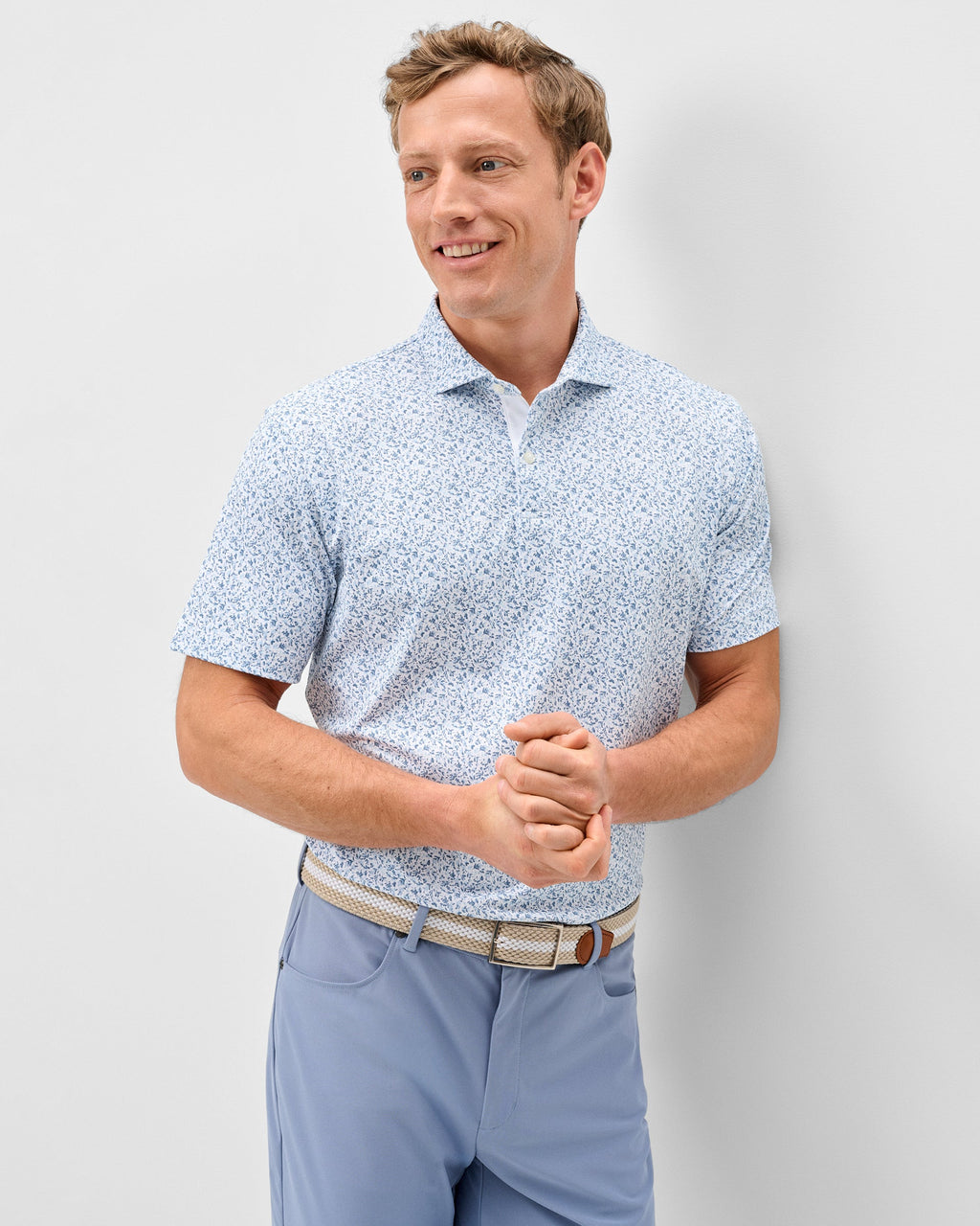 Johnnie-O Performance Mesh Polo - Bloom Neat