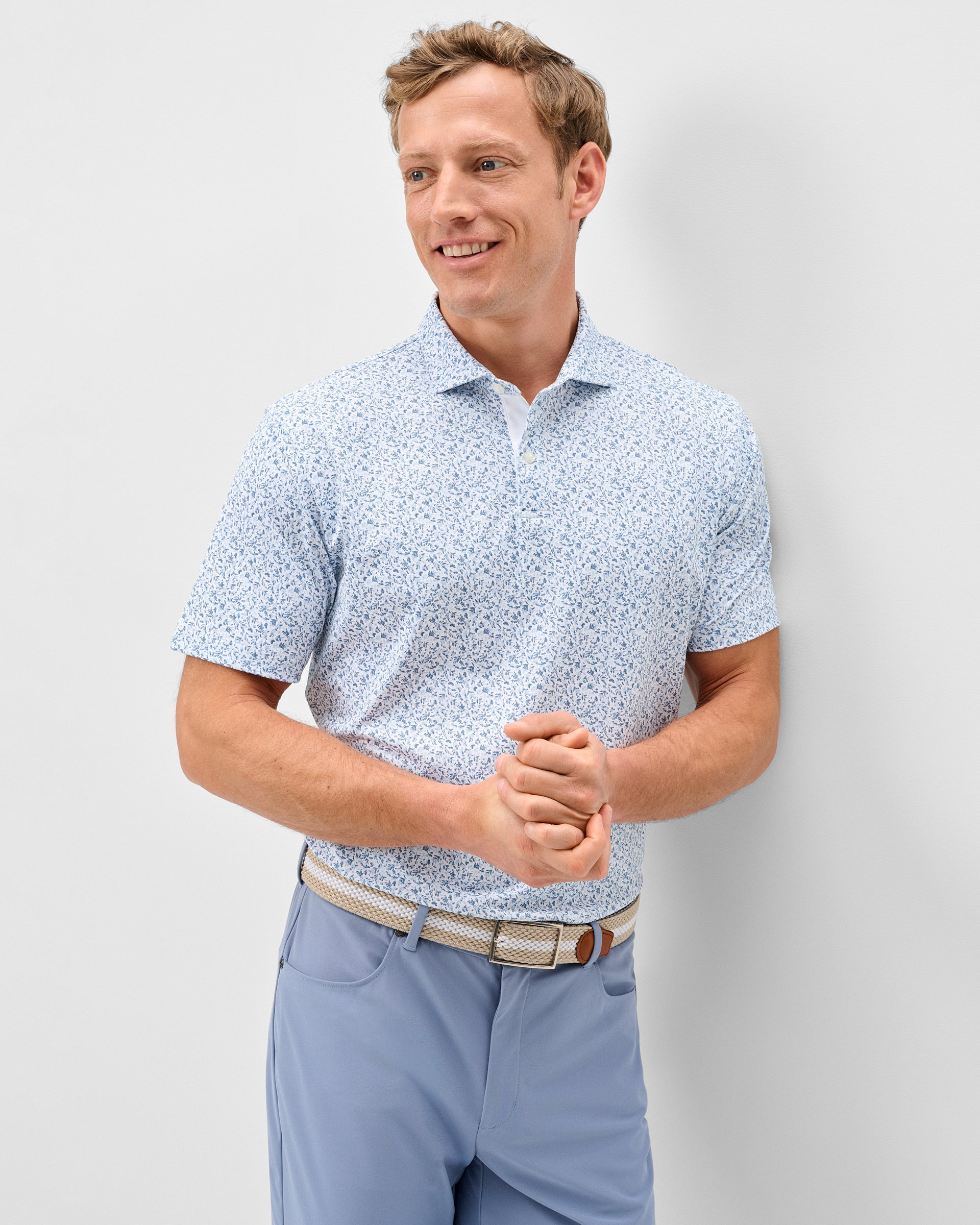 Johnnie-O Performance Mesh Polo - Bloom Neat