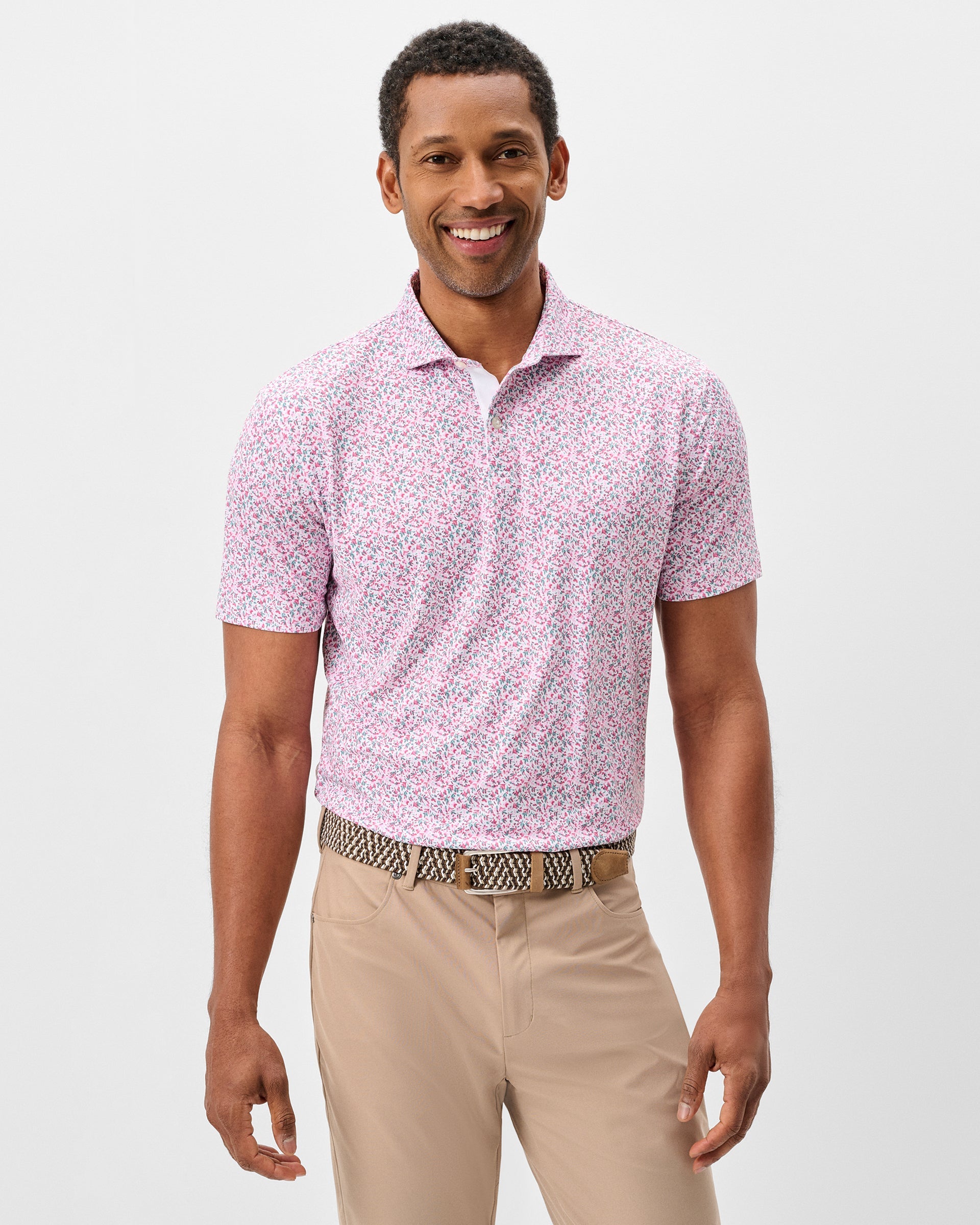 Johnnie-O Performance Mesh Polo - Bloom Neat