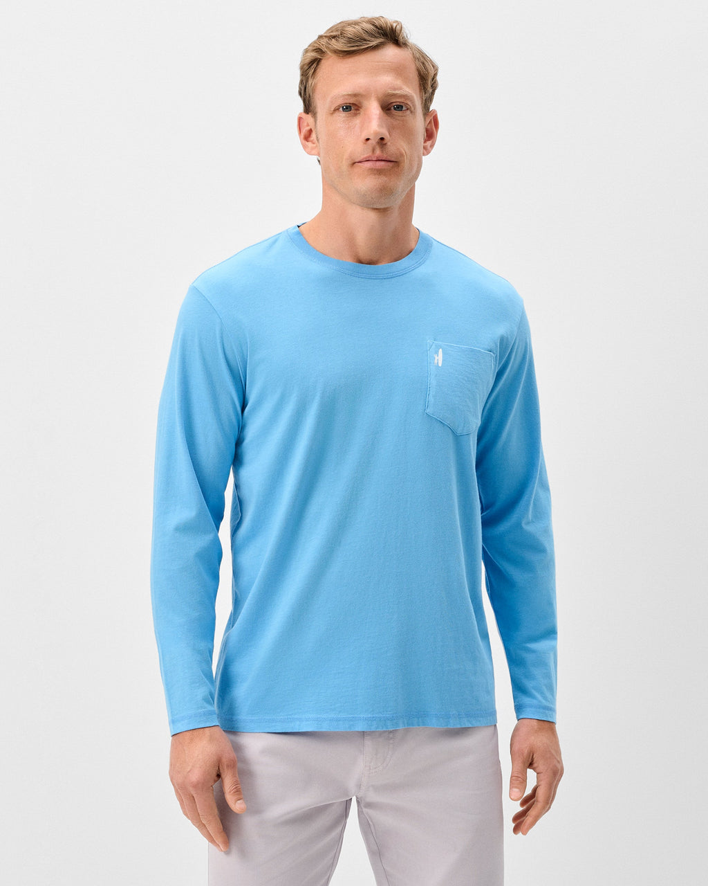 Johnnie-O Long Sleeve Pocket T-Shirt - Blue Agave