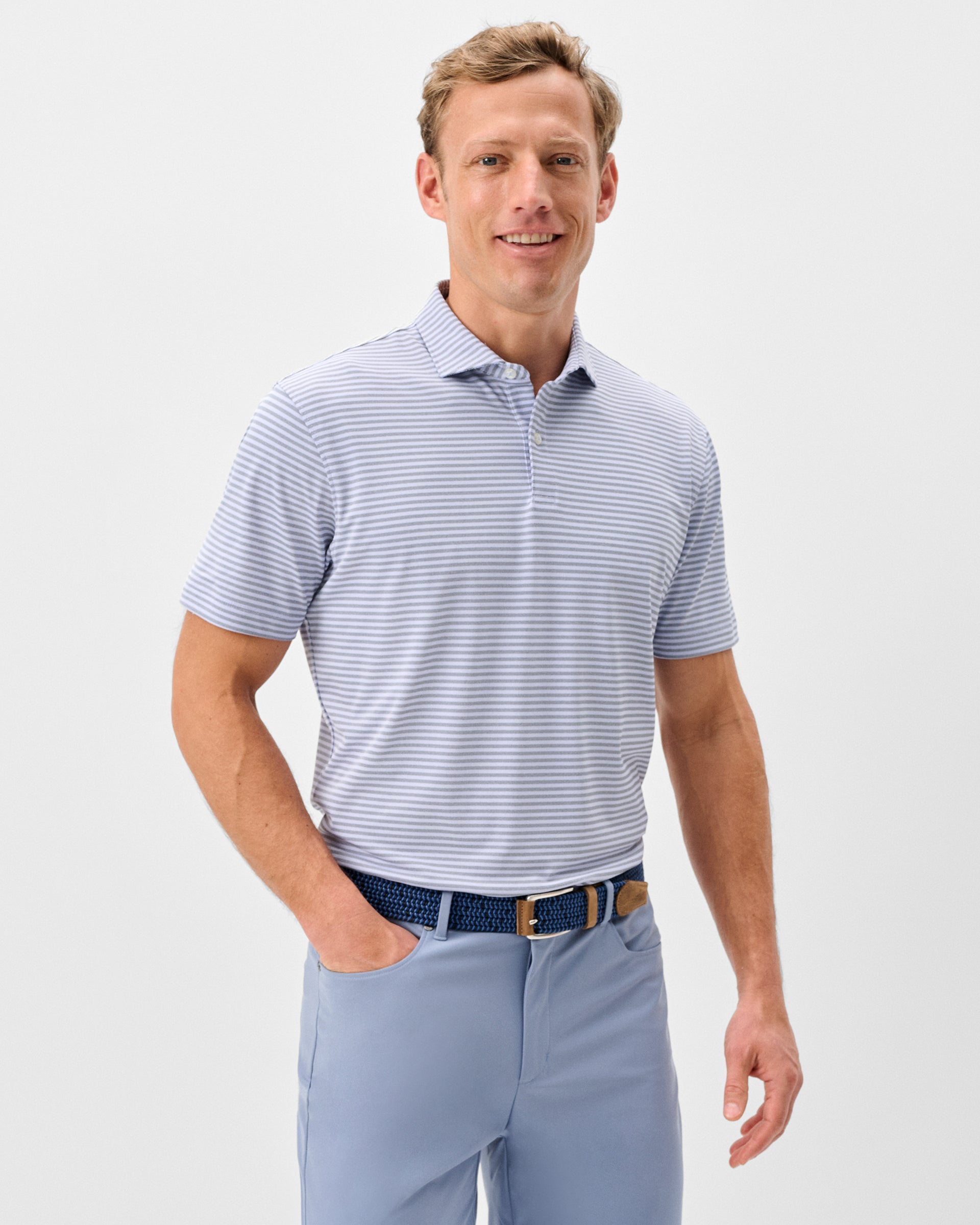 Johnnie-O Performance Mesh Polo - Cruz Stripe