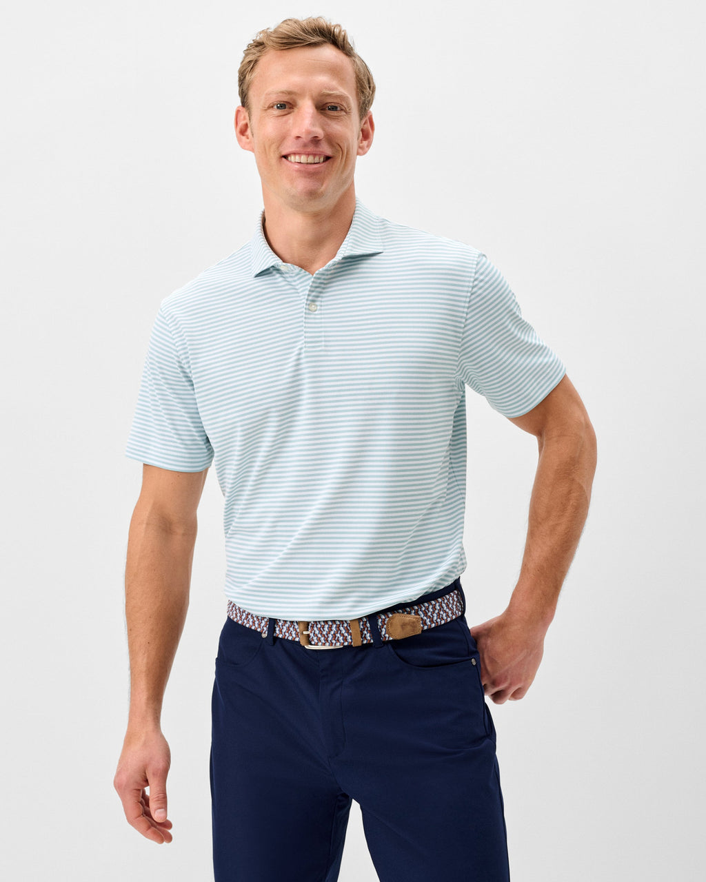 Johnnie-O Performance Mesh Polo - Cruz Stripe