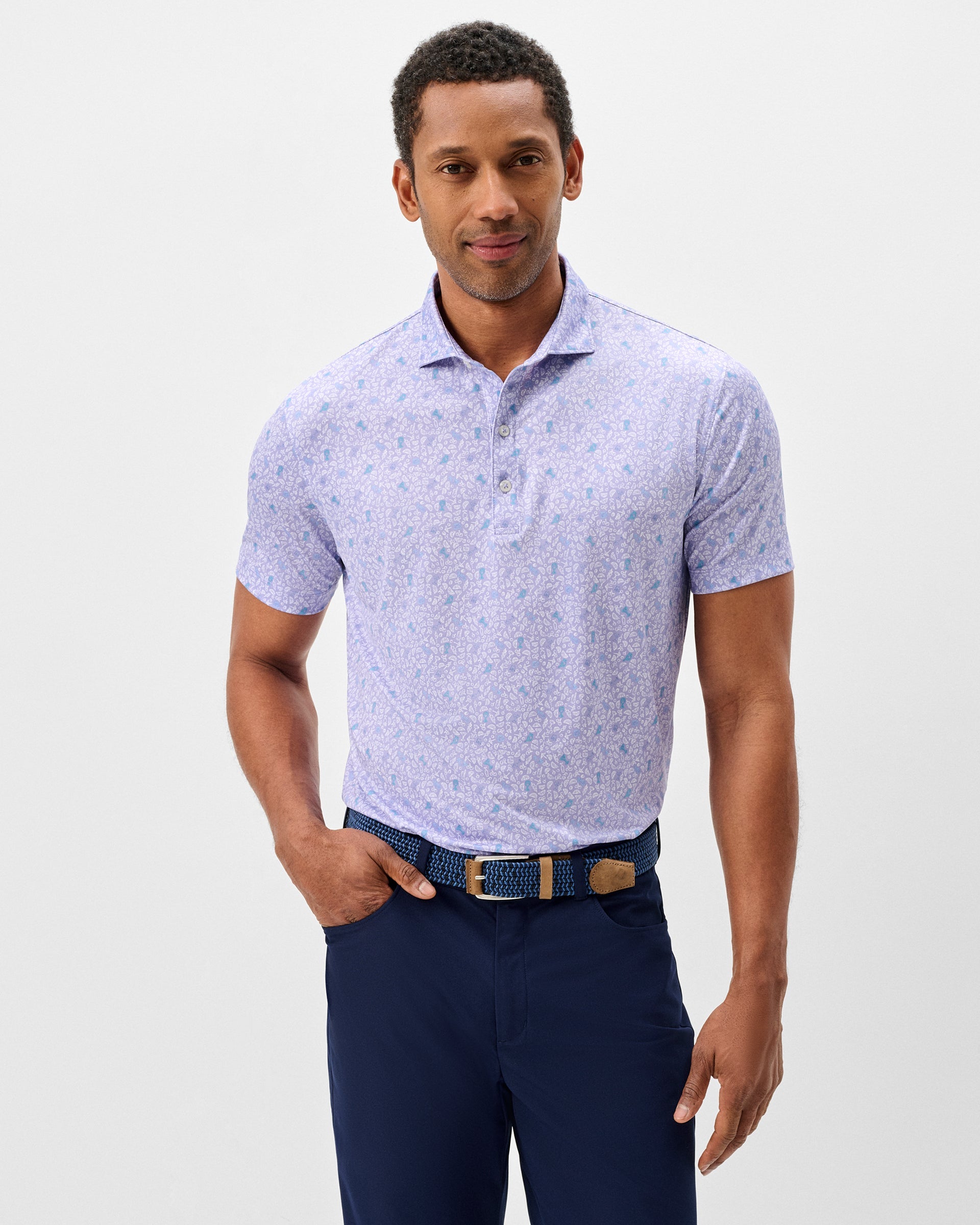 Johnnie-O Performance Jersey Polo - Island Cocktail