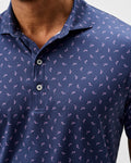 Johnnie-O Featherweight Performance Polo  - Neon 'Mingo, Navy