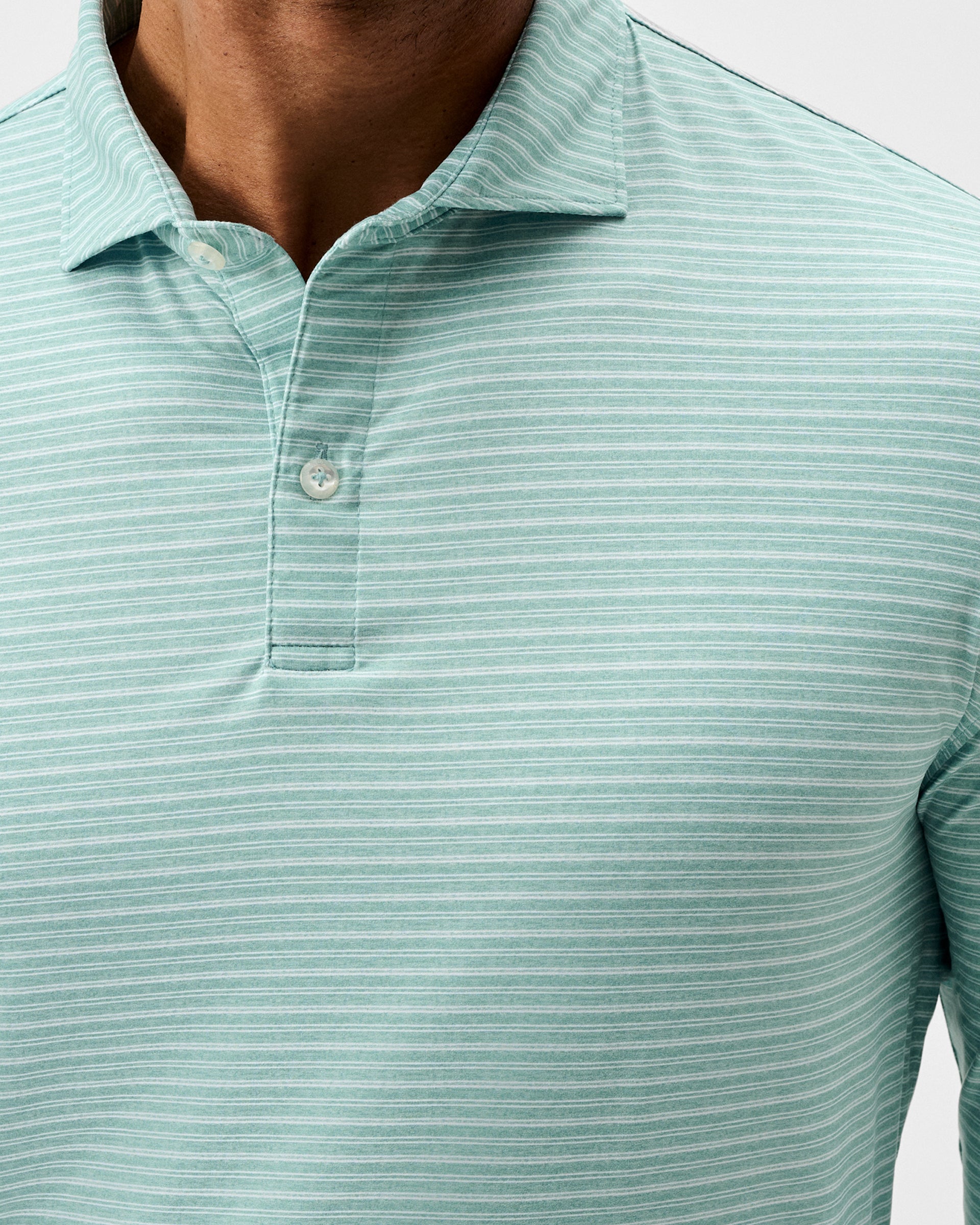 Johnnie-O Performance Featherweight Long Sleeve Polo - Track Stripe