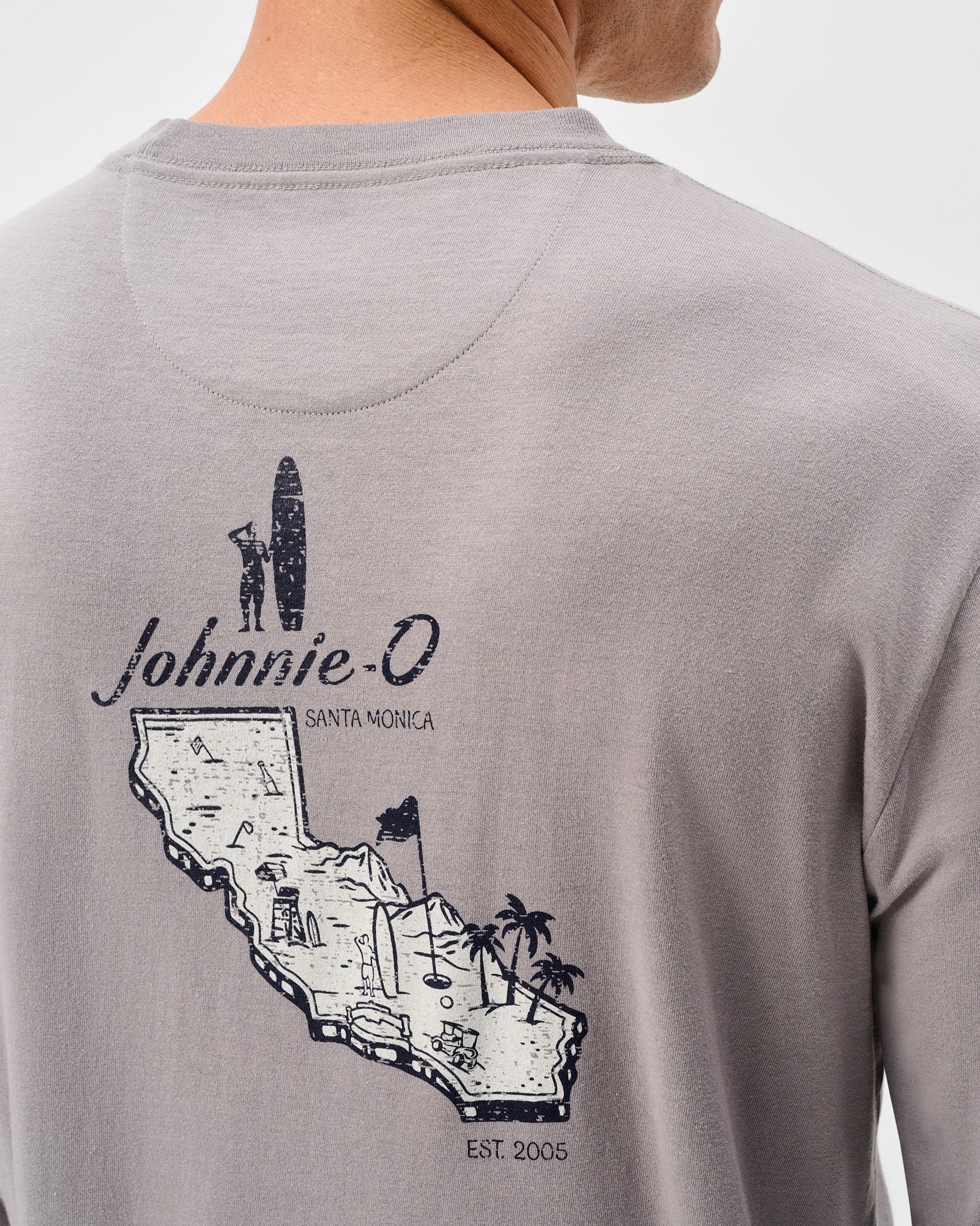 Johnnie-O Long Sleeve Pocket T-Shirt - Santa Monica