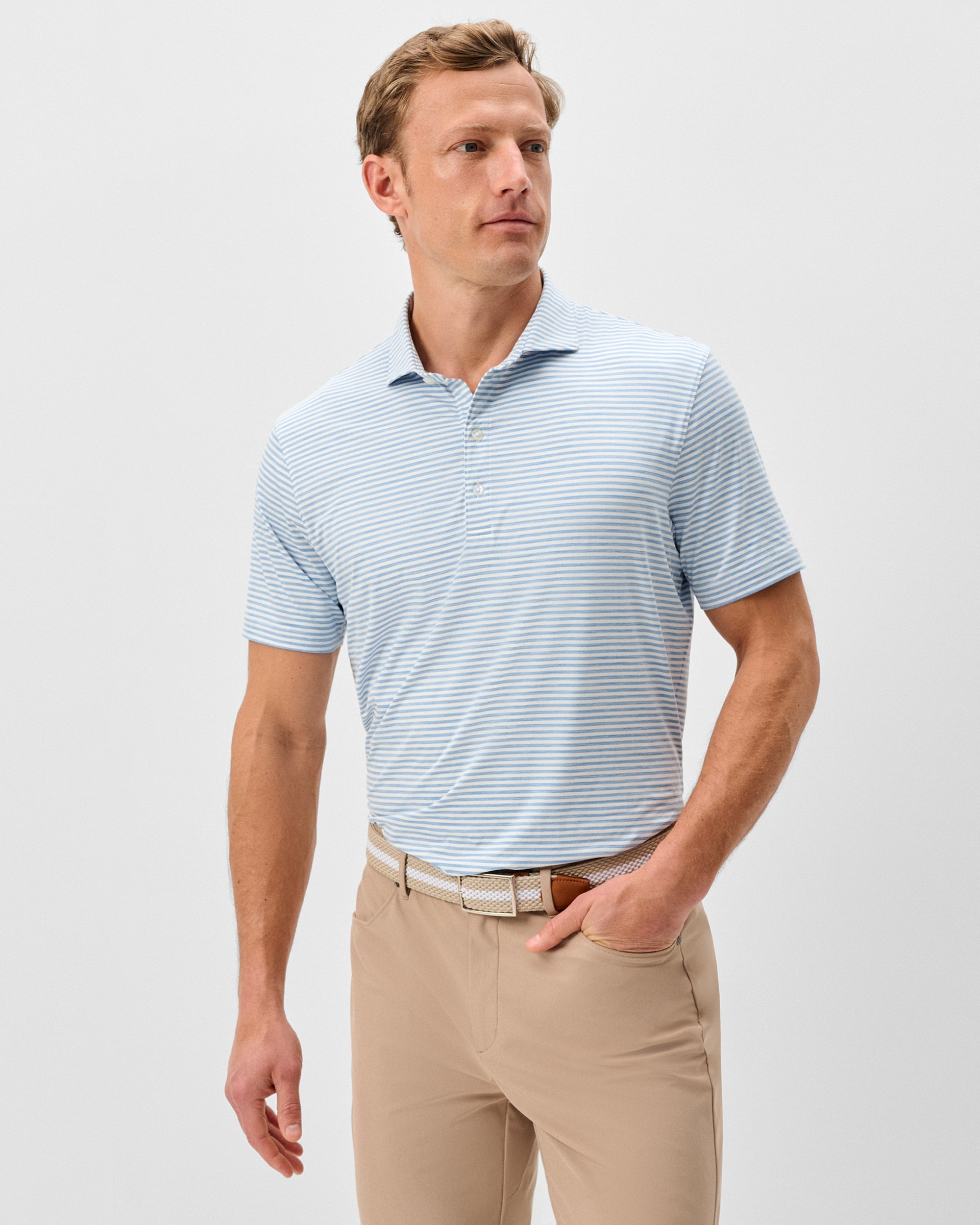 Johnnie-O Performance Featherweight Polo - Seymour Stripe