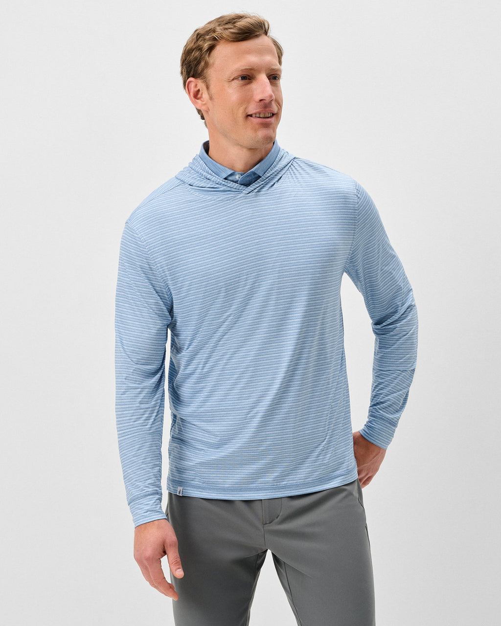 Johnnie-O Talon Featherweight Performance Hoodie - Stripe
