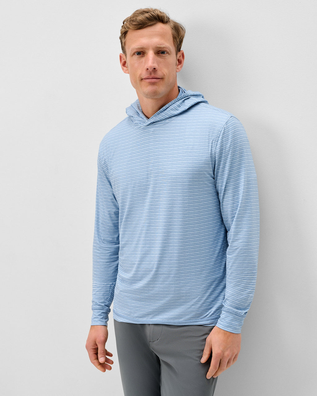 Johnnie-O Talon Featherweight Performance Hoodie - Stripe