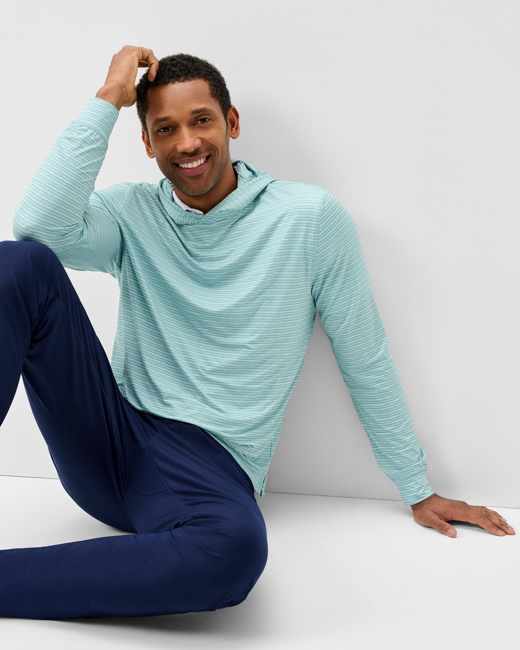 Johnnie-O Talon Featherweight Performance Hoodie - Stripe
