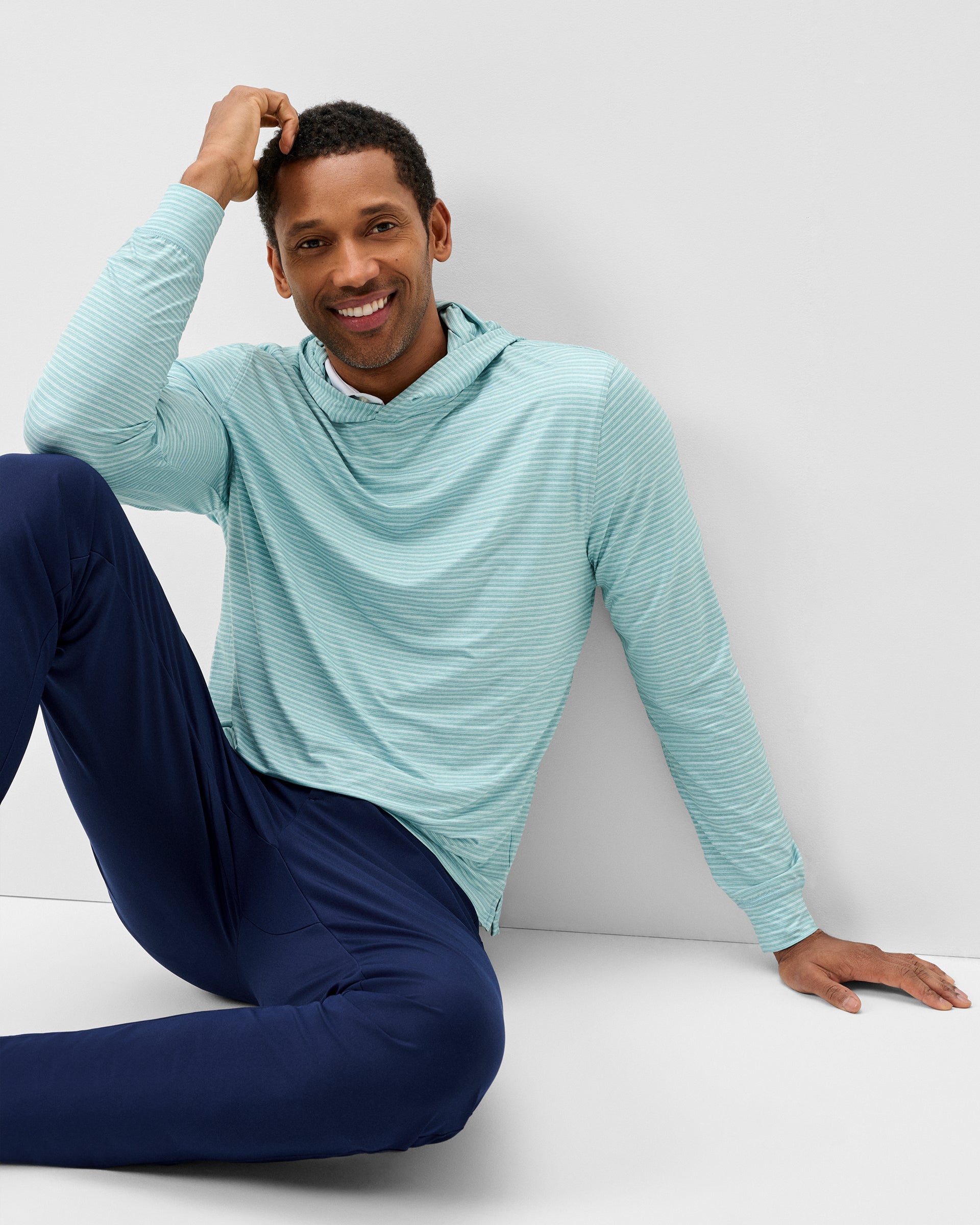 Johnnie-O Talon Featherweight Performance Hoodie - Stripe