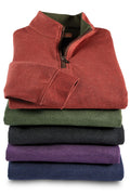 Patrick James Long Sleeve Brewster Suede Trim 1/4 Zip