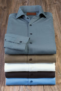 Patrick James Long Sleeve Solid Knit One Piece Collar Shirt