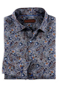 Patrick James Long Sleeve Paisley Cashmere Shirt, Chocolate