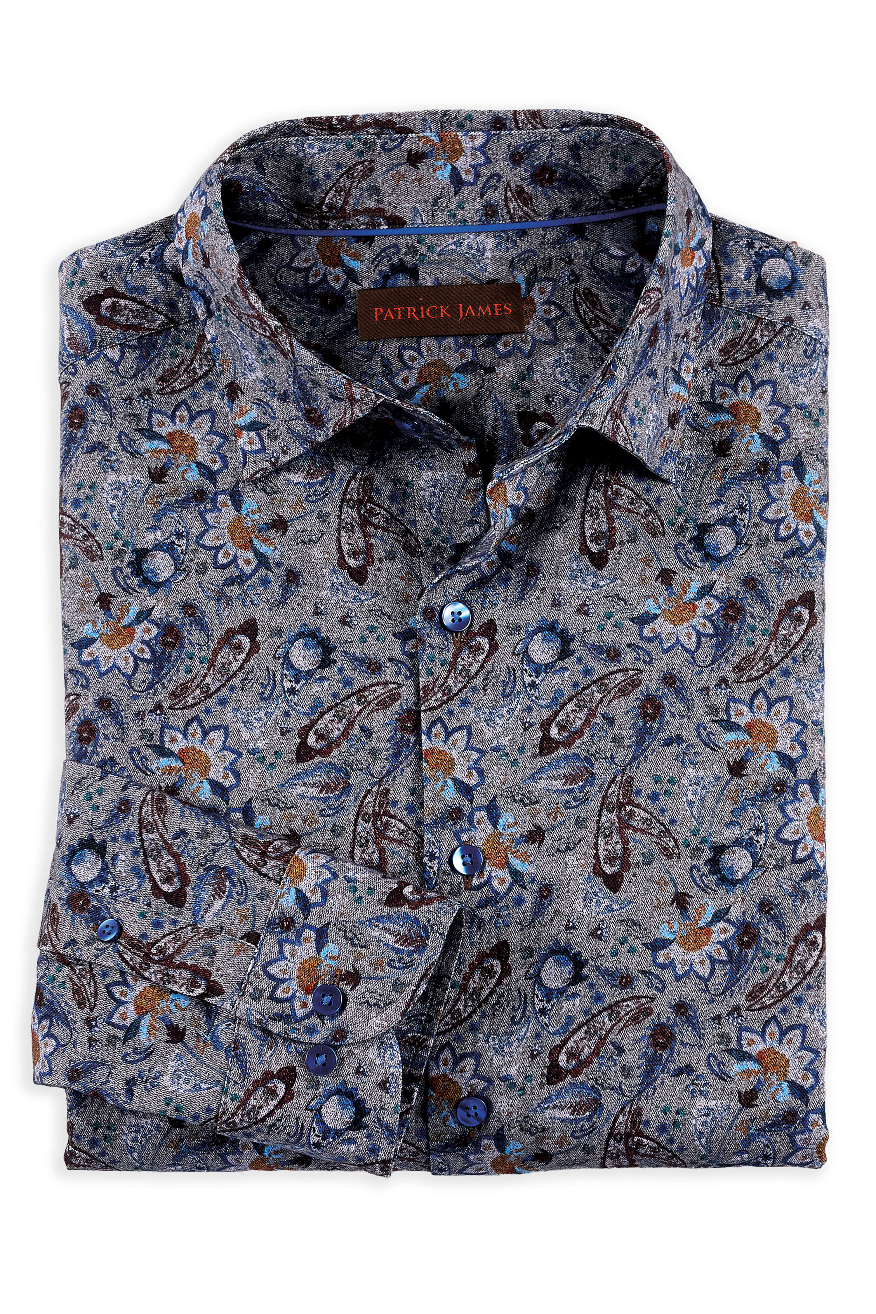 Patrick James Patrick James Long Sleeve Paisley Cashmere Shirt
