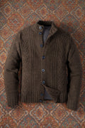 Patrick James Reserve Dalmory 5G Lambswool Mock Sweater, Cocoa