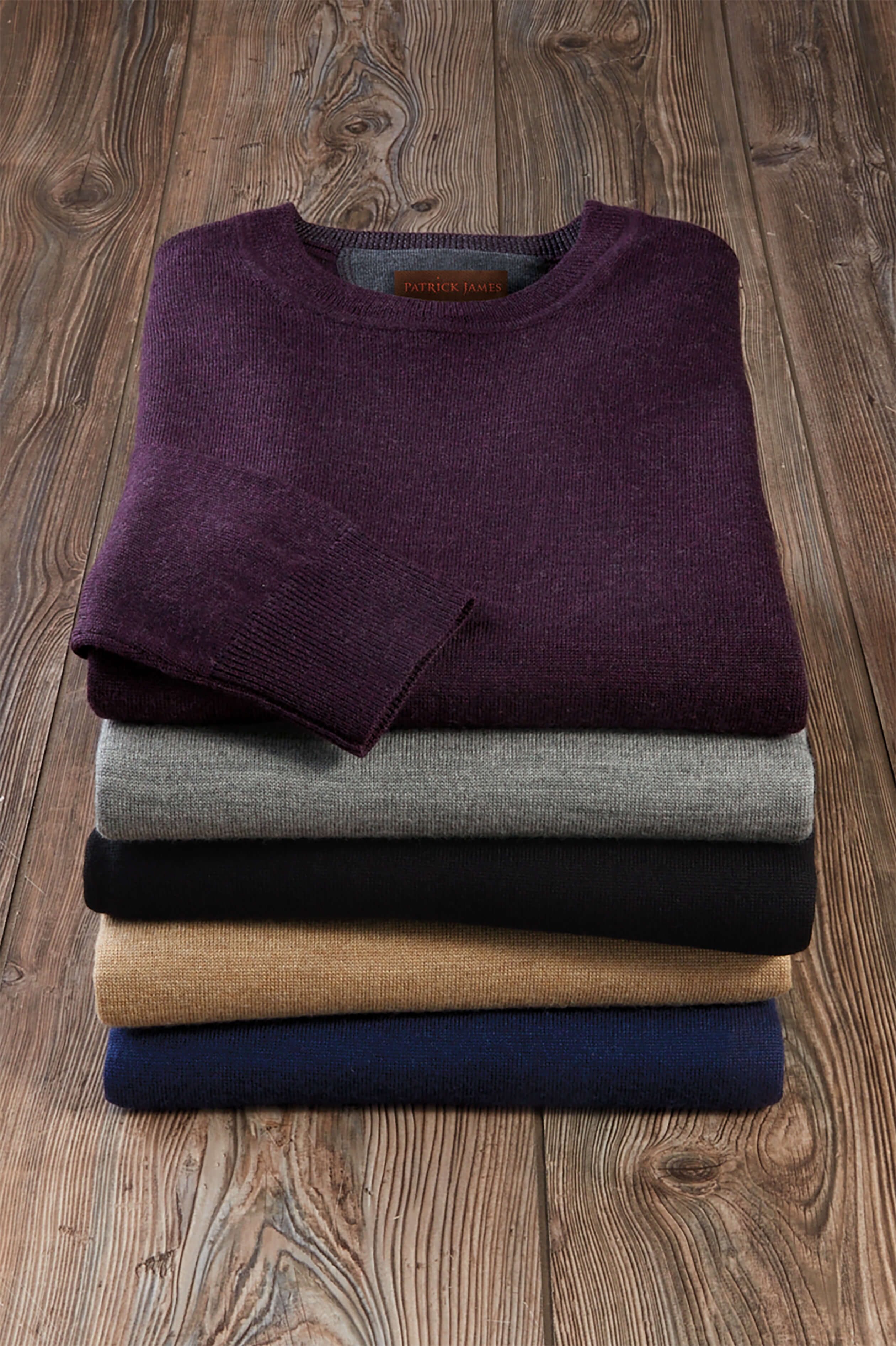 Patrick James Patrick James Long Sleeve Solid Merino Crewneck Shirt