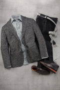 Patrick James Reserve Herringbone Patch Sport Coat, Black/White