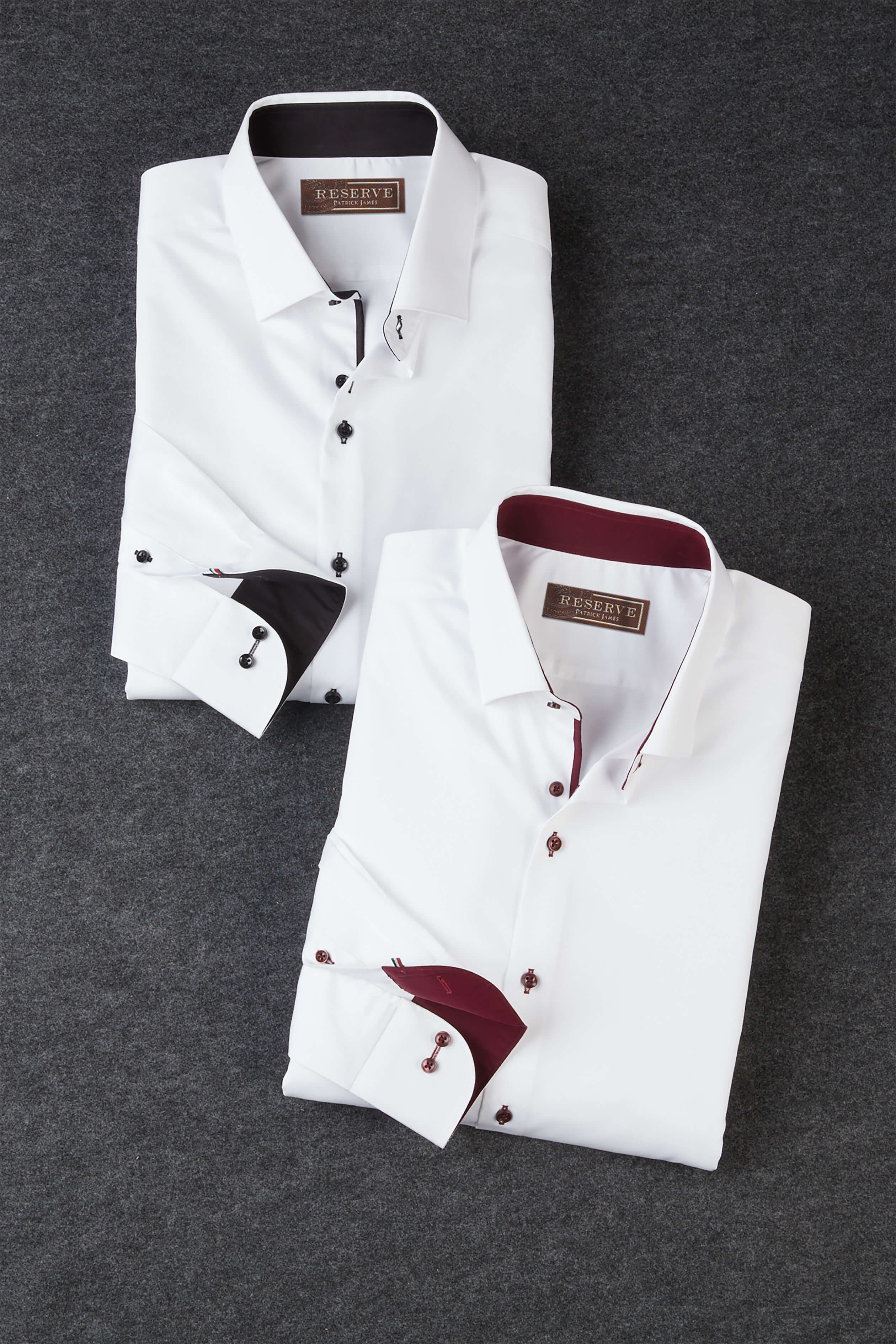 Patrick James Reserve Long Sleeve Solid Contrast Trim Shirt