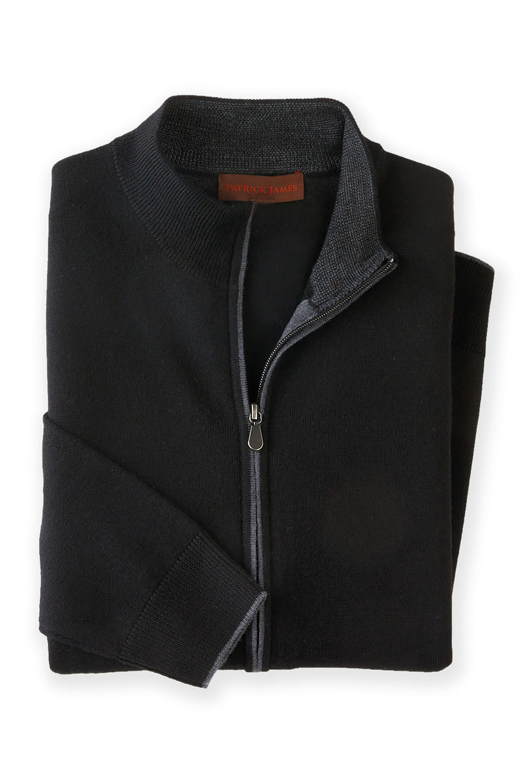 Patrick James Merino Cardigan, Black/Grey