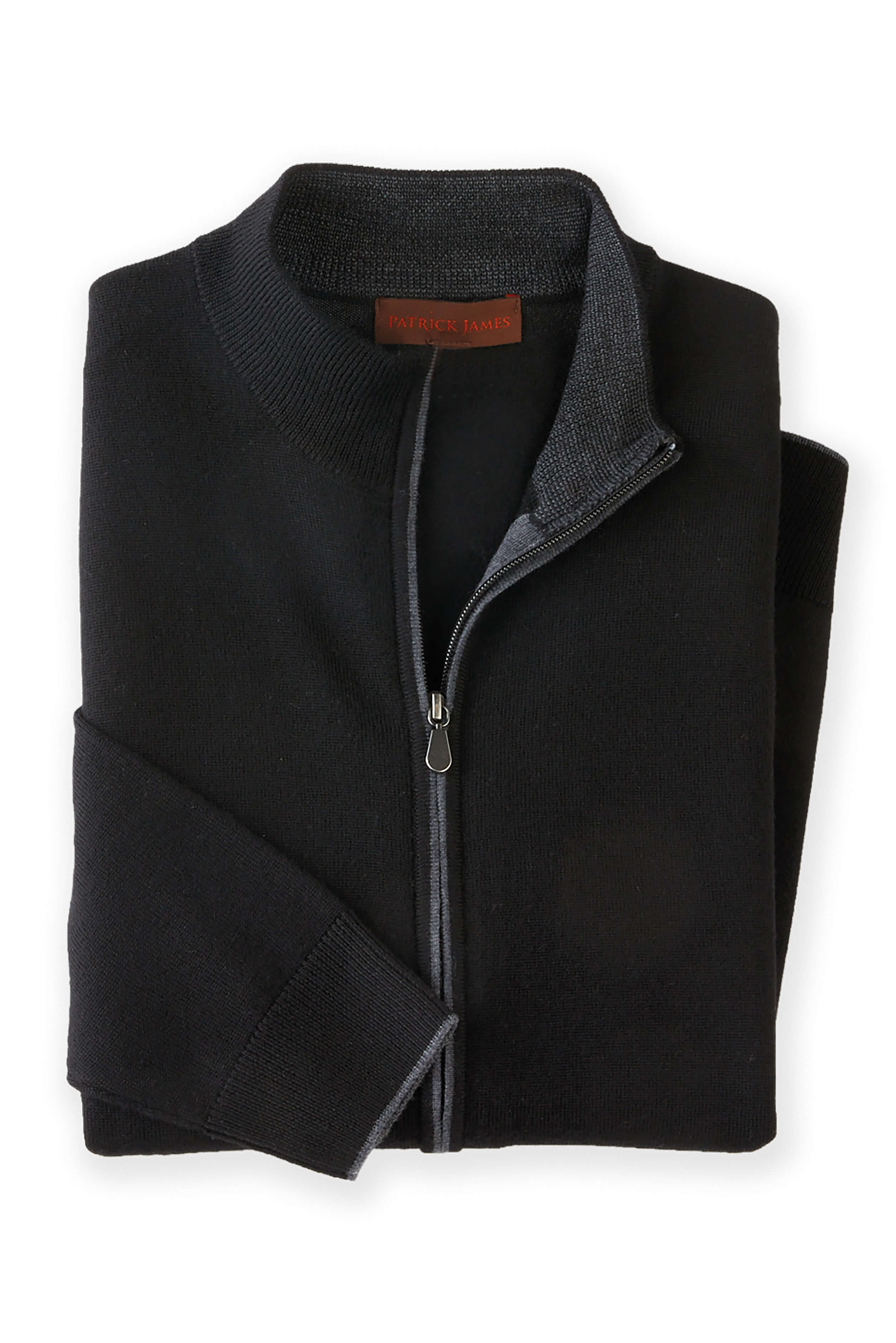 Patrick James Merino Cardigan, Black/Grey
