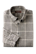 Patrick James Reserve Long Sleeve Plaid Shirt, Black/Ivory