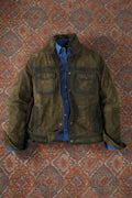 Patrick James Eastwood Suede Snap 2 Pocket Coat, Olive