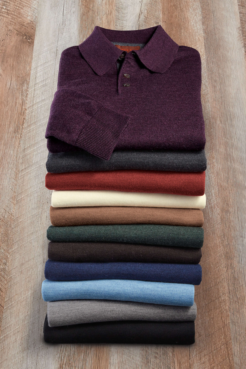 Patrick James Patrick James Long Sleeve 3 Button Merino Polo