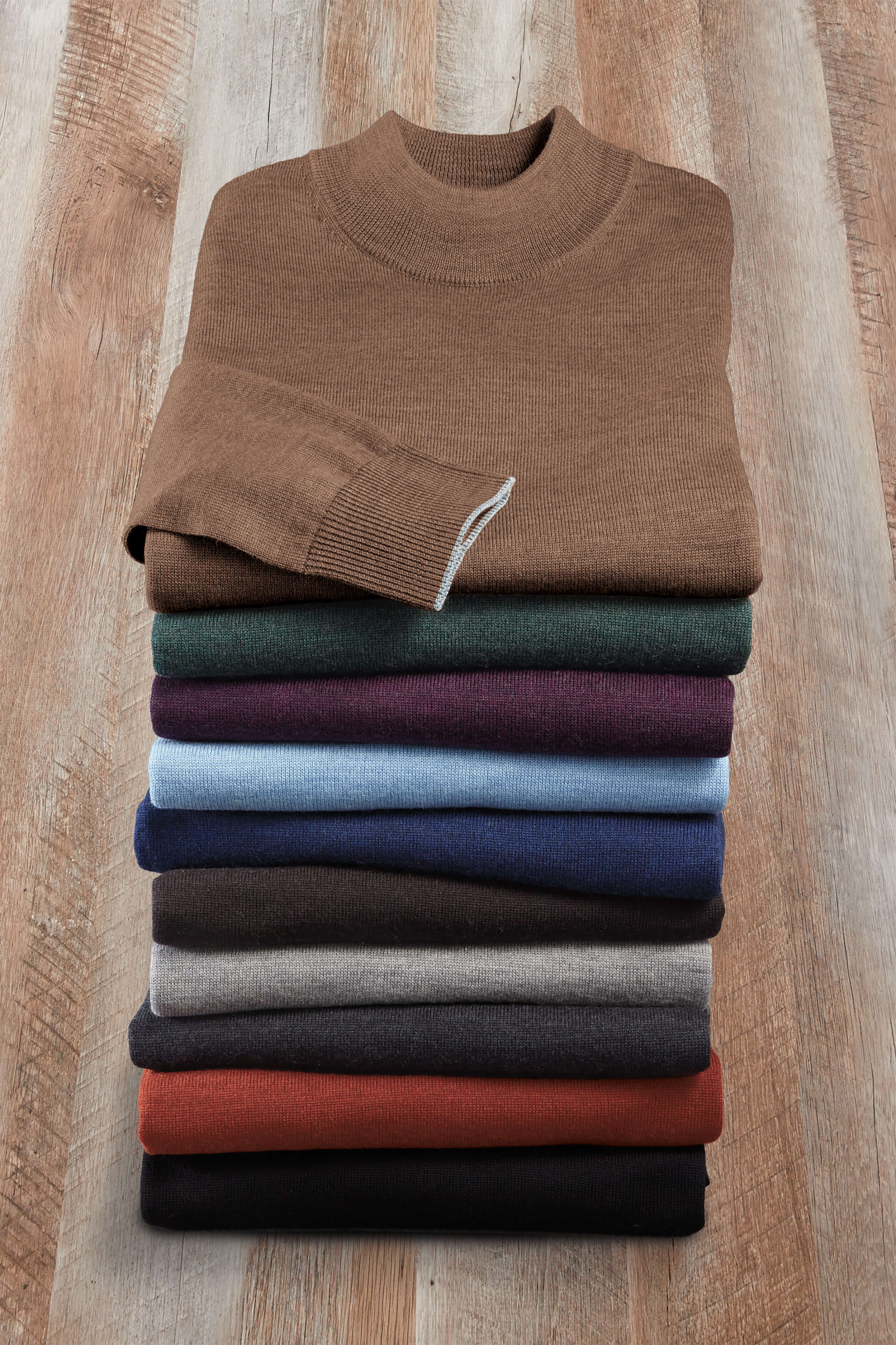 Patrick James Patrick James Long Sleeve Solid Merino Mock Shirt
