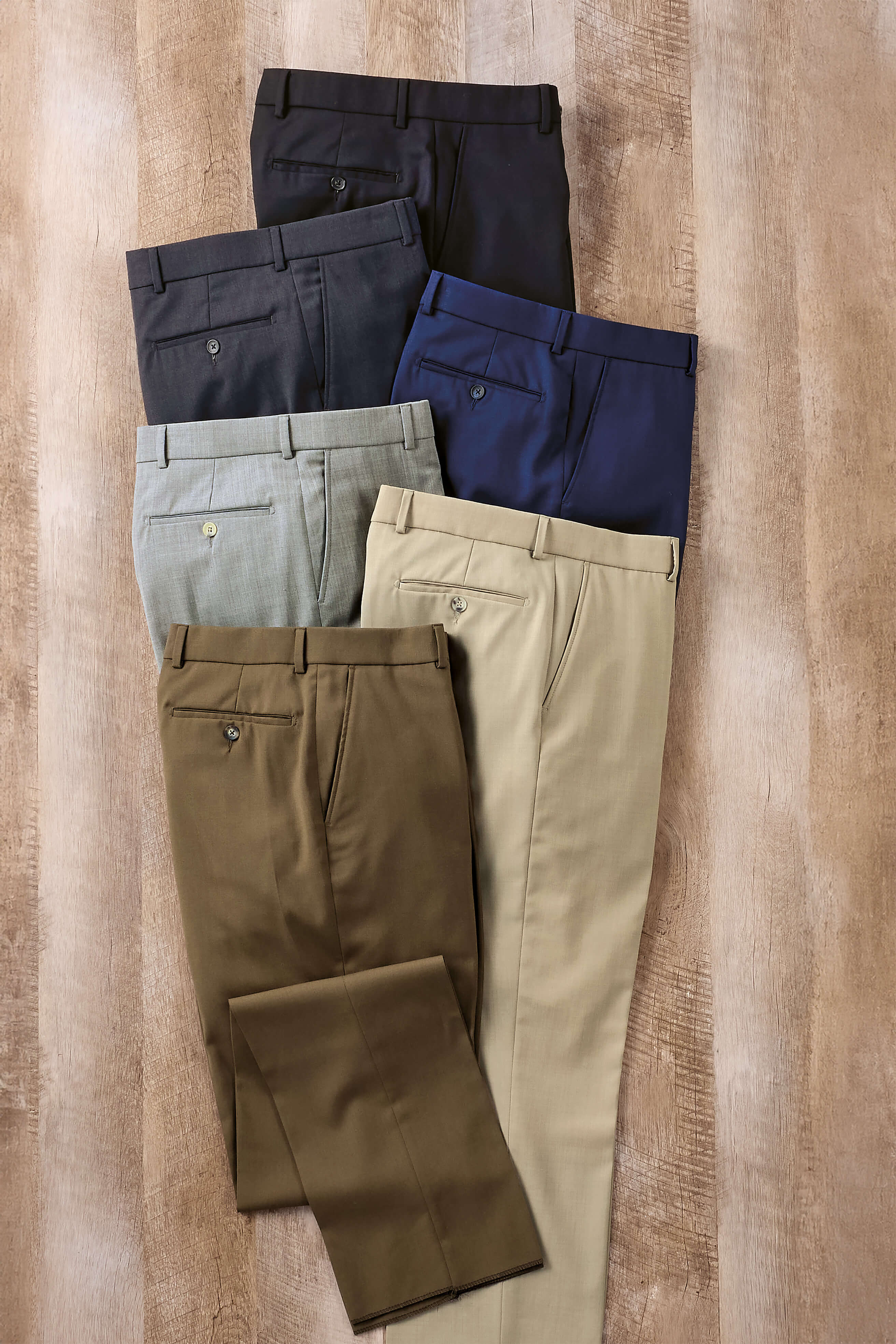 Patrick James Patrick James Gabardine Flat-Front Slacks
