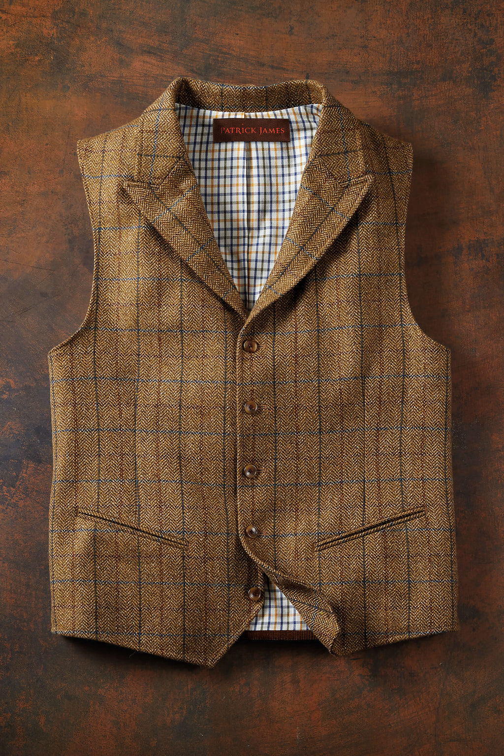 Patrick James Windowpane Patton Vest, Sage Multi