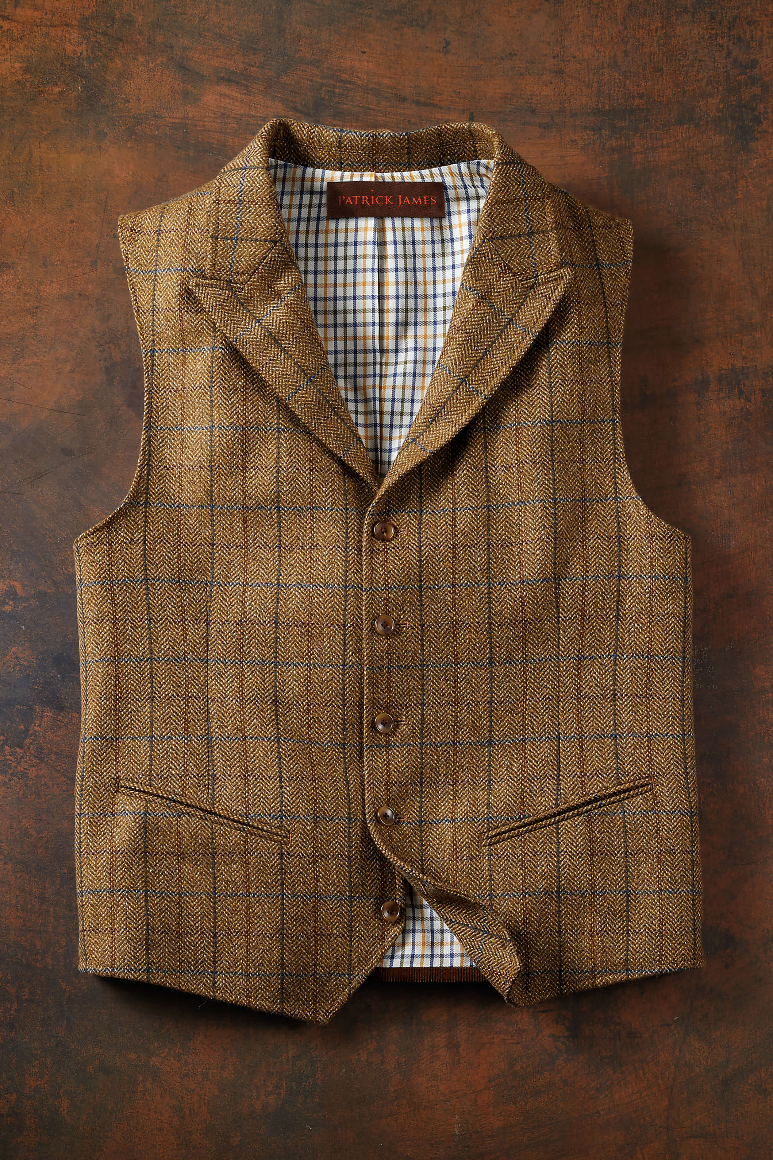 Patrick James Windowpane Patton Vest, Sage Multi