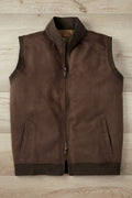 Patrick James Faux Suede Zip Vest, Walnut Heather