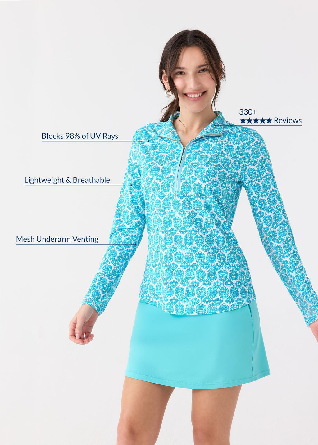 Cabana Life Rosemary Beach 1/4 Zip Sport Top