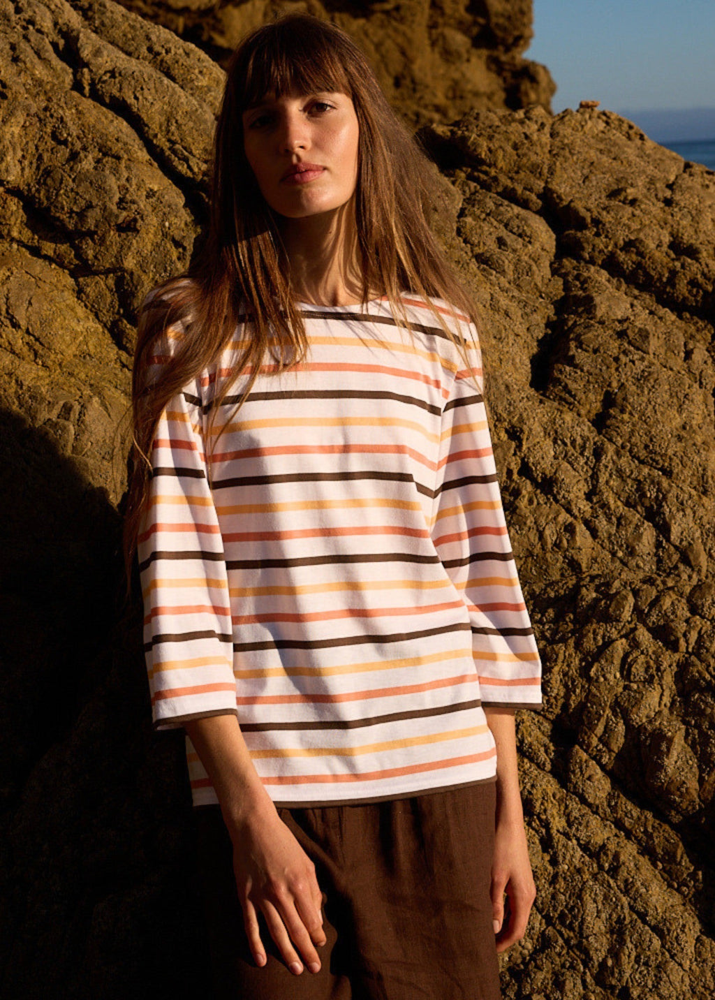 Saint James GALATHEE MULTICOLOR Breton Striped Top (INTERWOVEN EARTH)